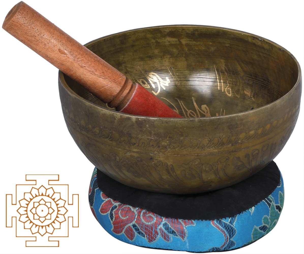 6 Inch Authentic Antique Old Tibetan Singing Bowl from Nepal-Meditation bowl,hea 