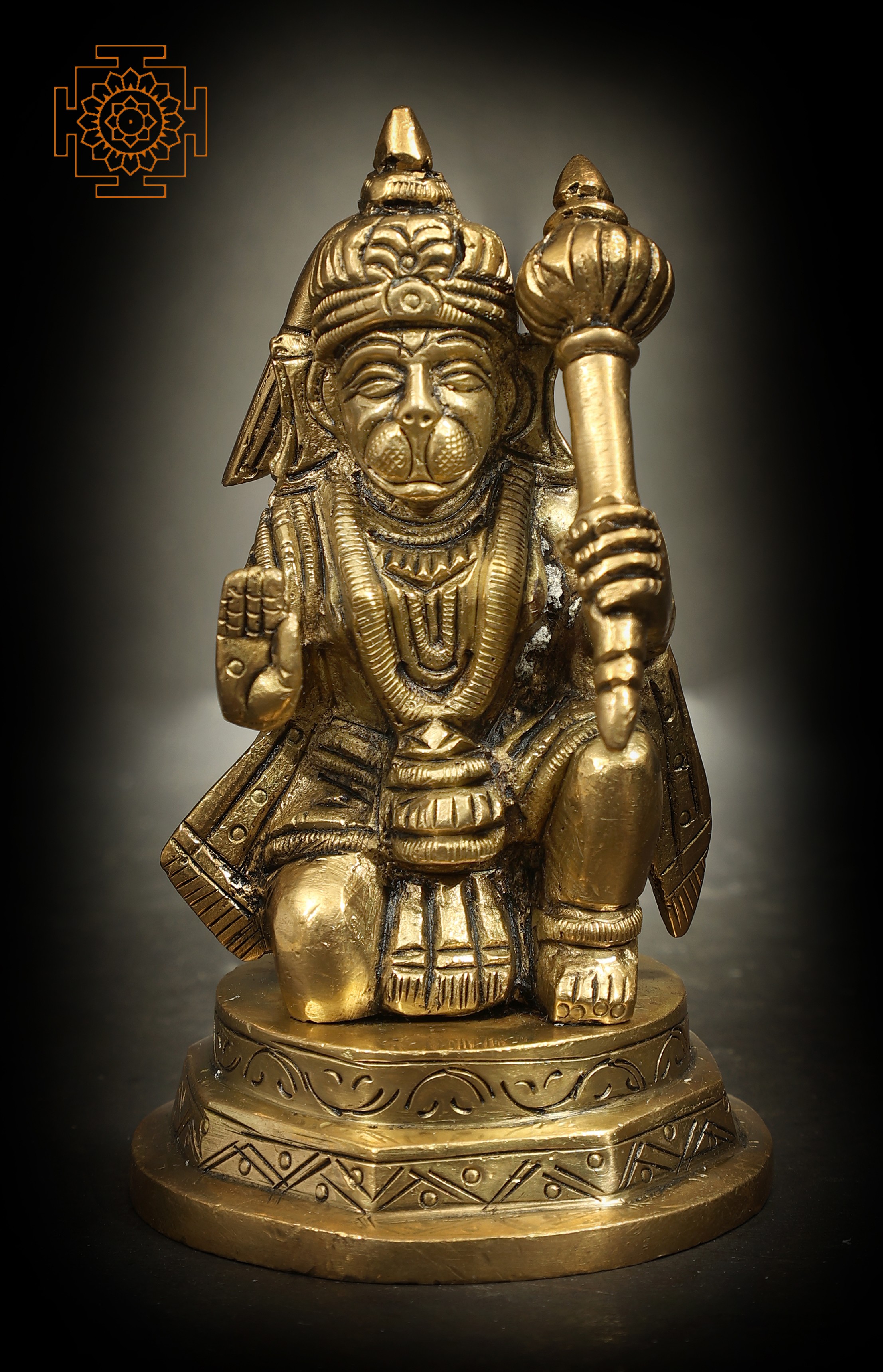 Seated Small Hanuman in Ashirwad Mudra