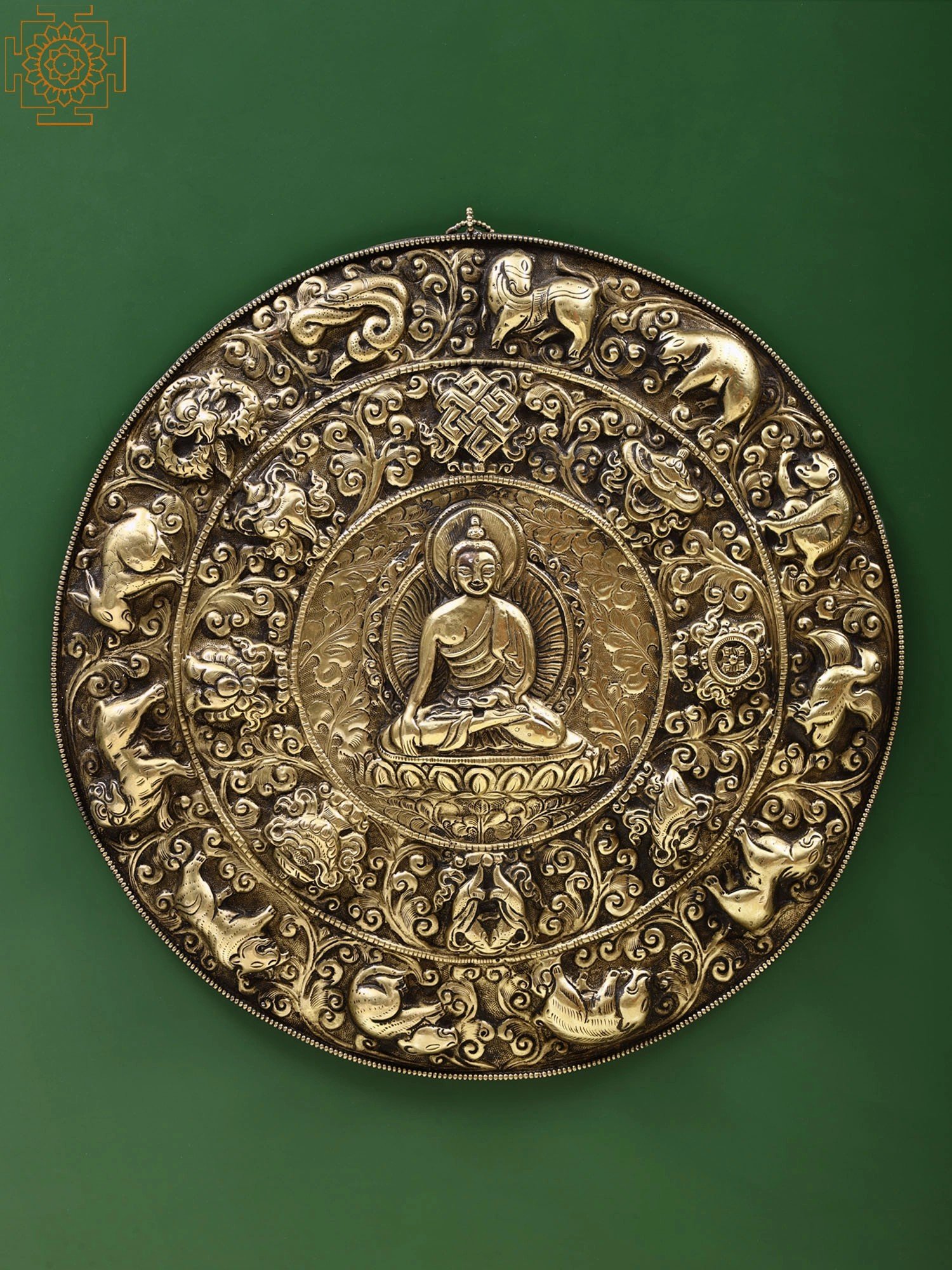 11 Buddha with 12 Astrology Symbol and 8 Auspicious Symbols Wall Hanging  Idol