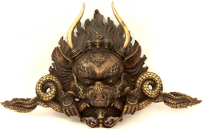 Yamantaka (Repousse Mask from Nepal) | Exotic India Art