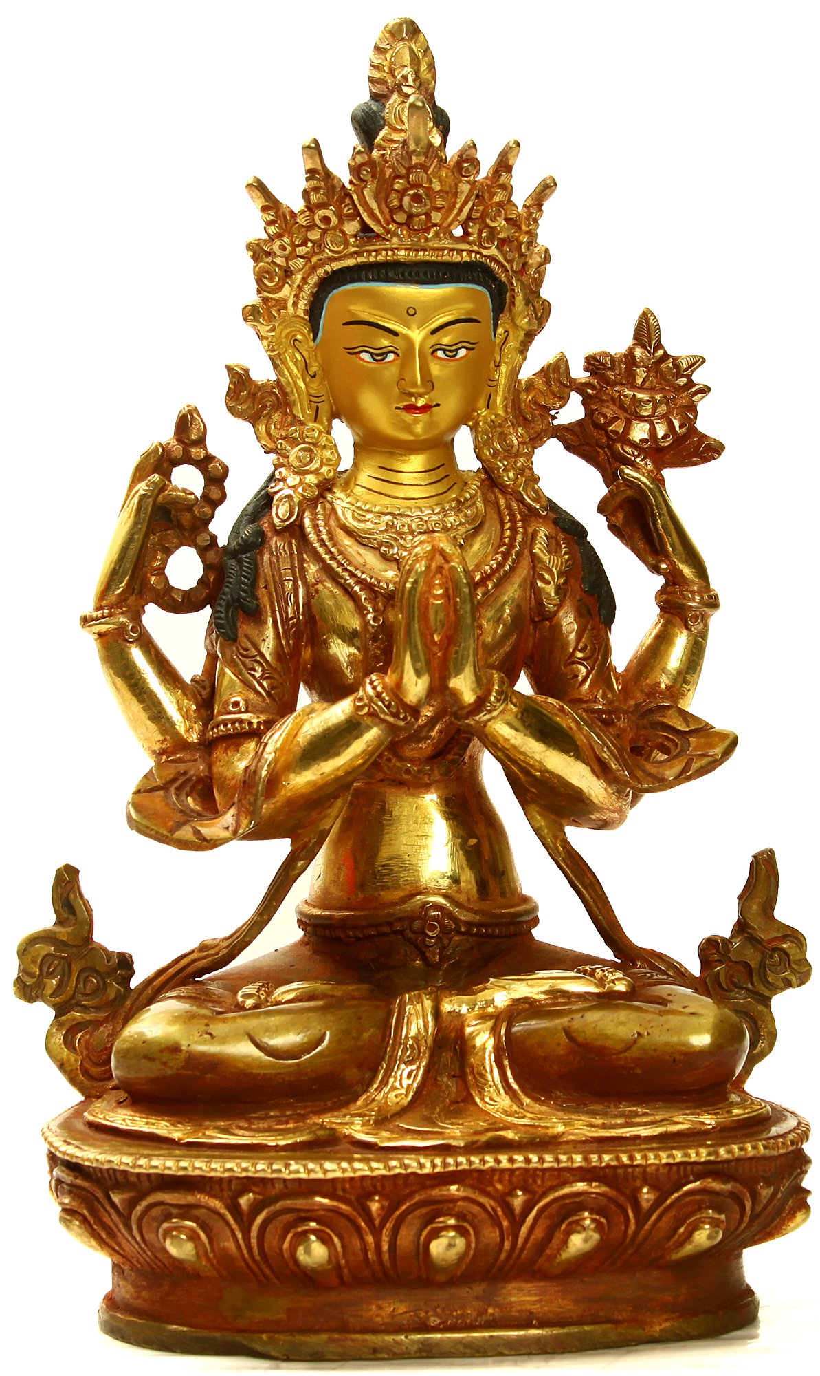 Shadakshari Avalokiteshvara (Chenrezig) | Exotic India Art