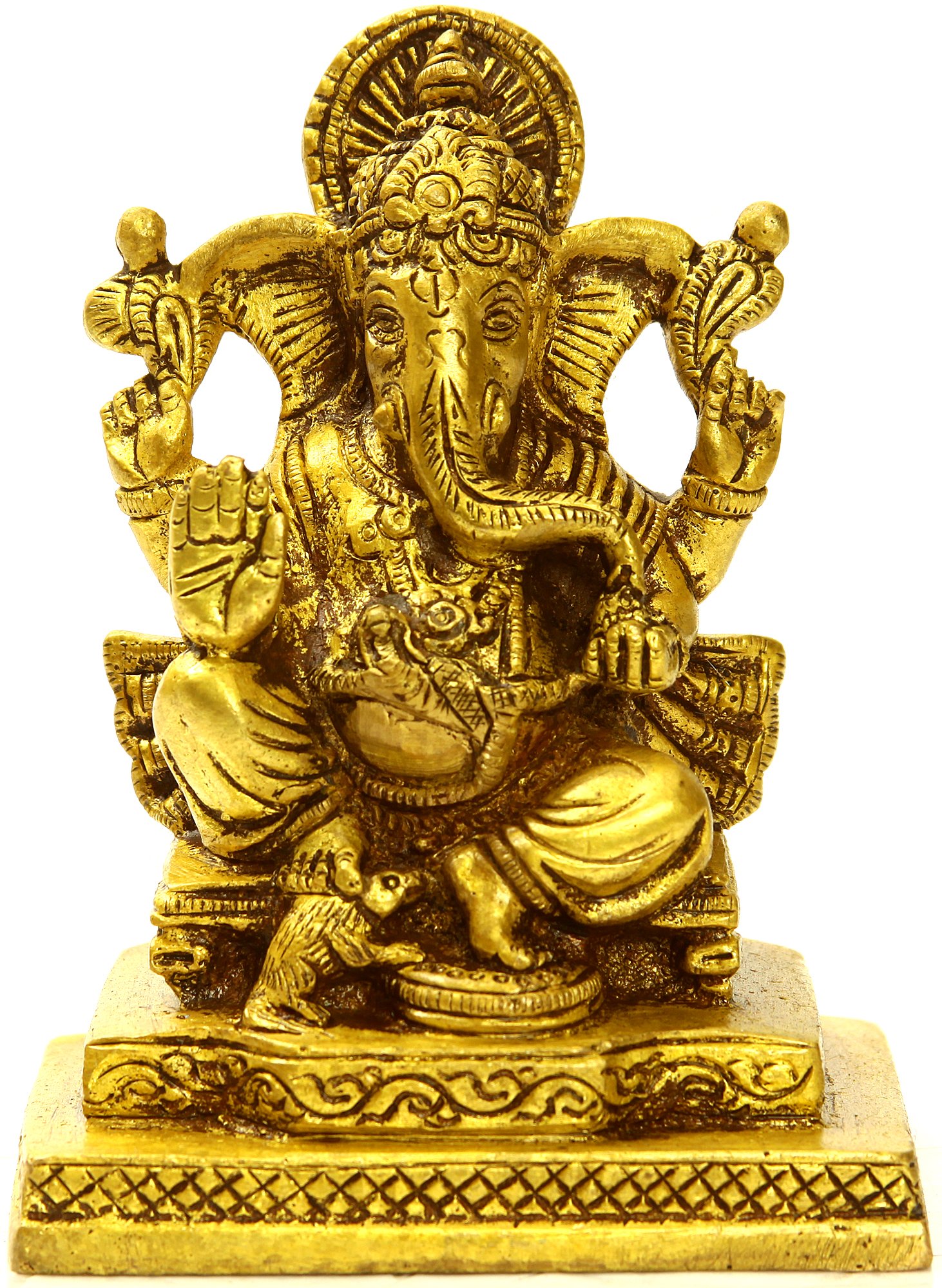 Four Armed Seated Ganesha | Exotic India Art