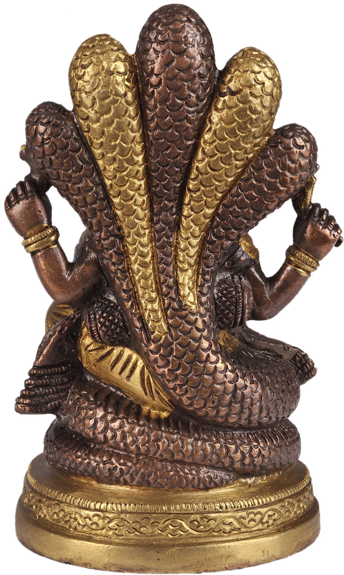 Four-Armed Ganesha Seated on Five-hooded Serpent | Exotic India Art