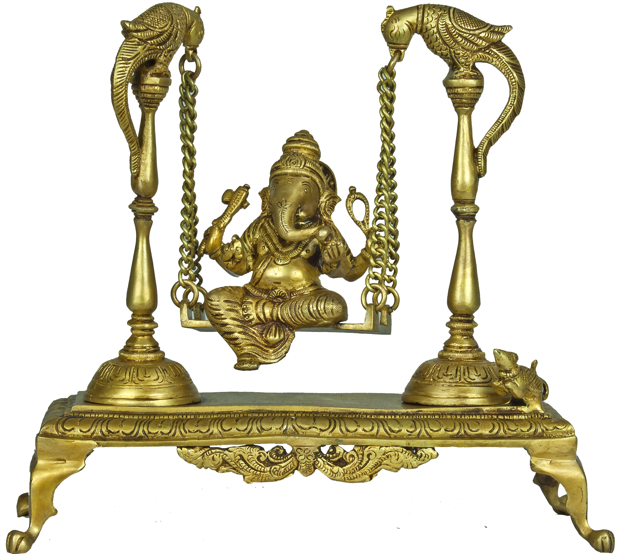 Lord Ganesha on a Swing Exotic India Art