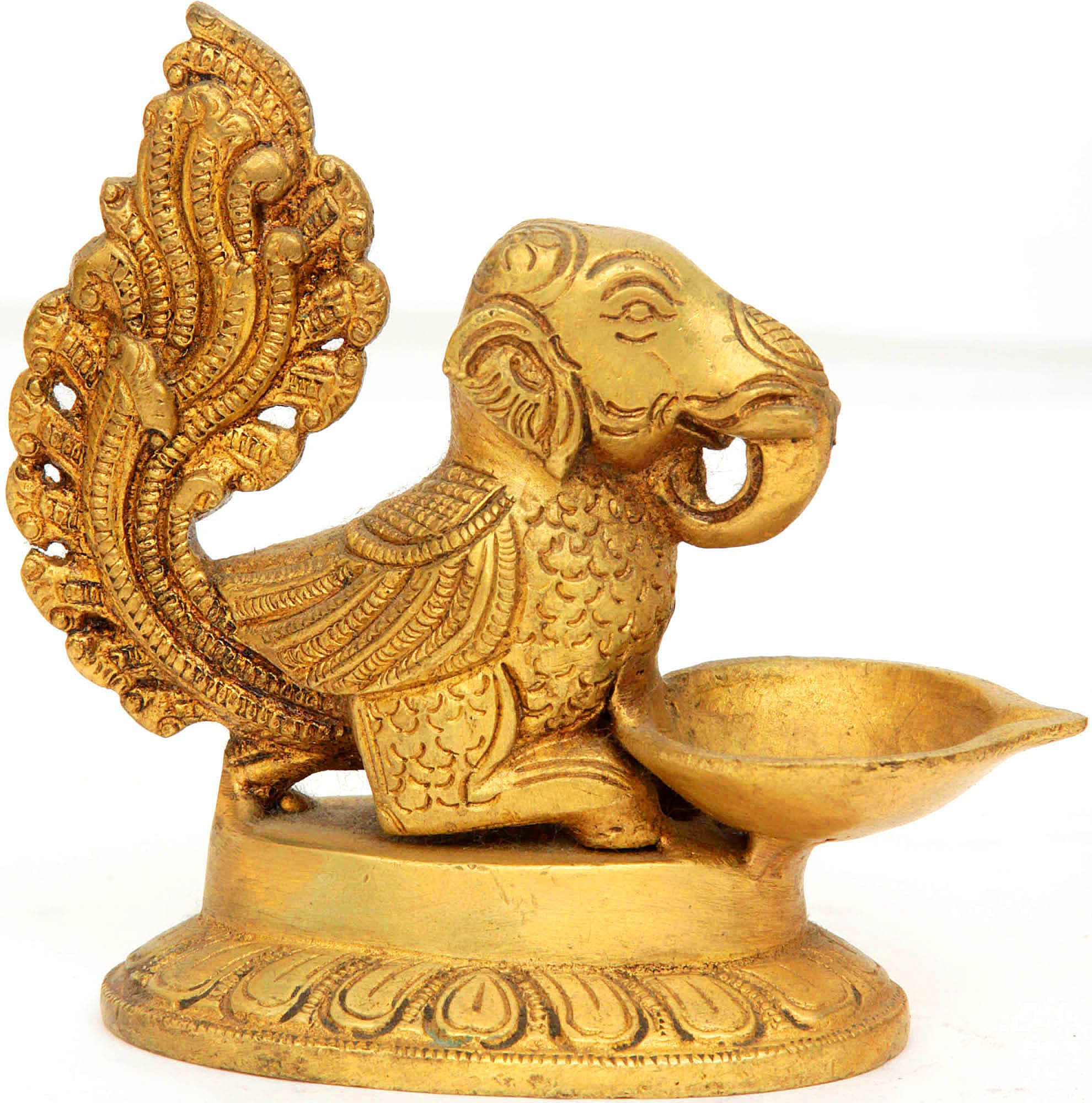 Elephant-Headed Mythical Bird Lamp | Exotic India Art