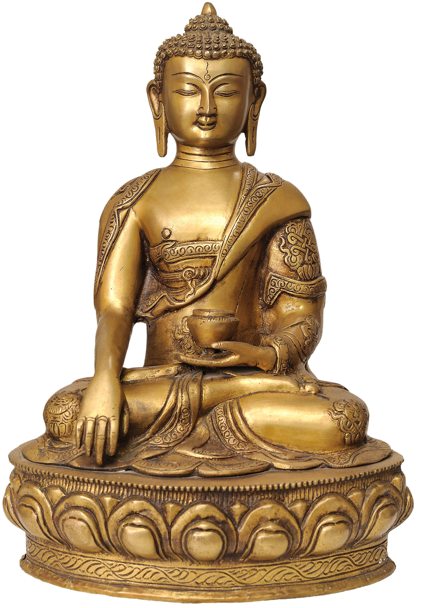 Brass Singing Bowl Inside The Figure of Buddha in Bhumisparsha Mudra ...