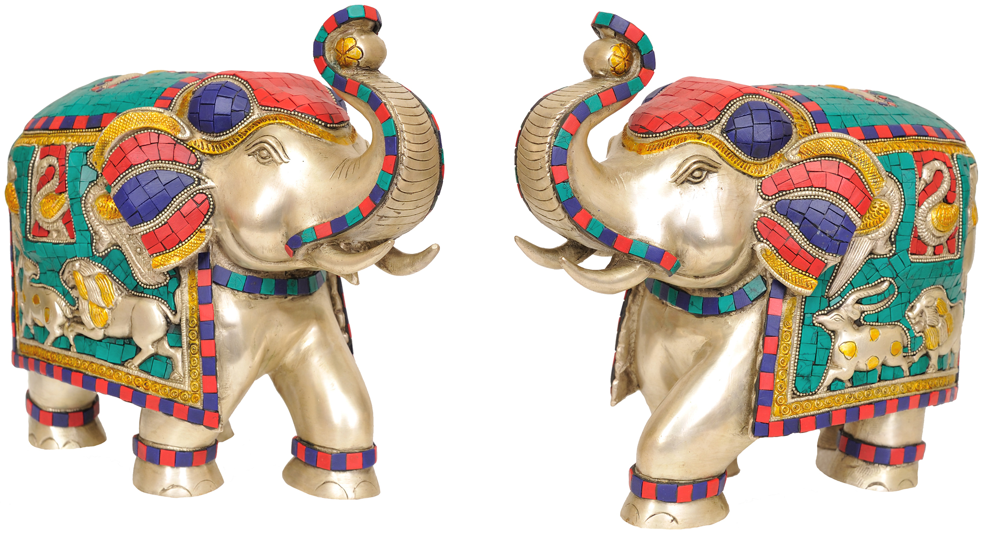 Pair of Elephant (Inlay Statue) | Exotic India Art