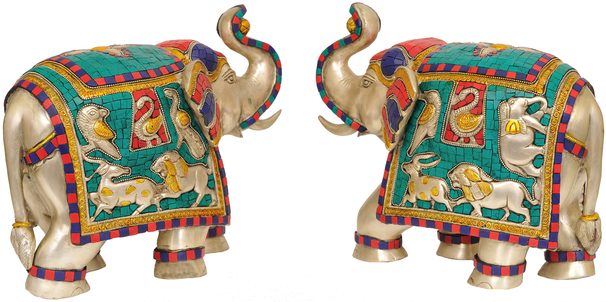 Pair of Elephant (Inlay Statue) | Exotic India Art