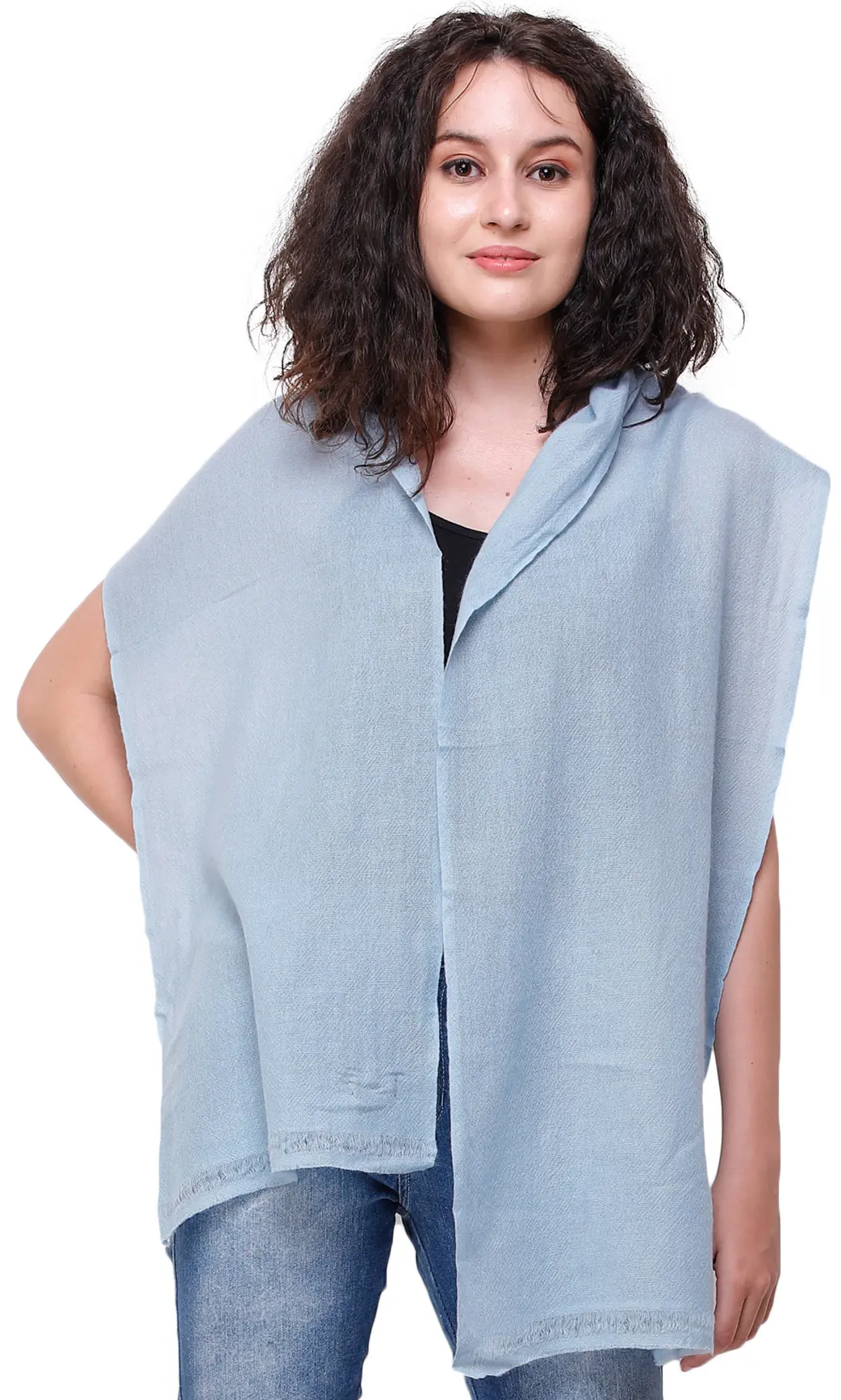 Plain Pure Pashmina Scarf from Nepal with All-Over Weave