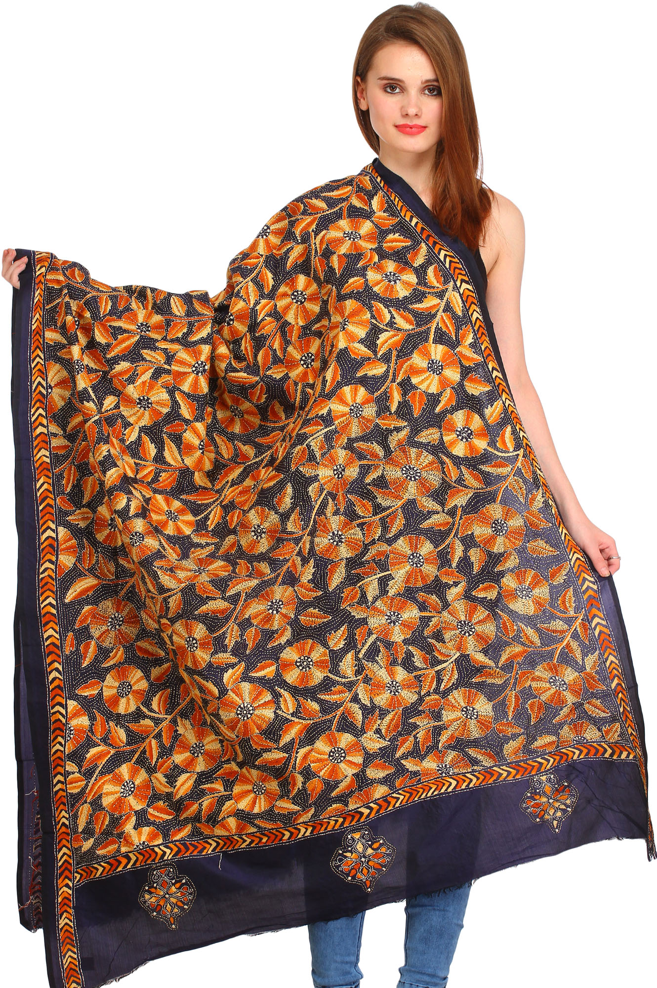 kantha dupatta with suit