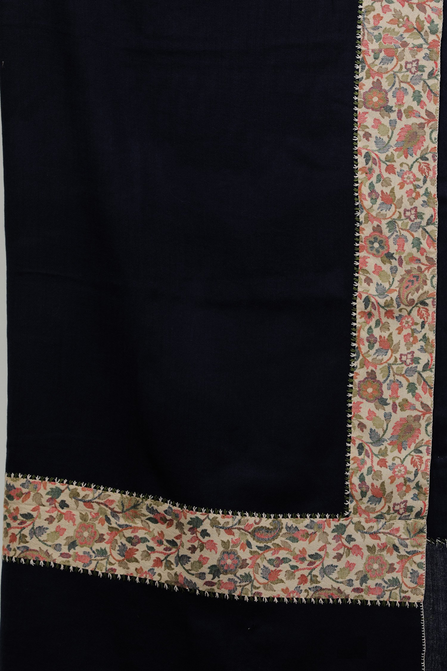 Plain Shawl from Amritsar with Woven Kani Patch Border | Exotic India Art