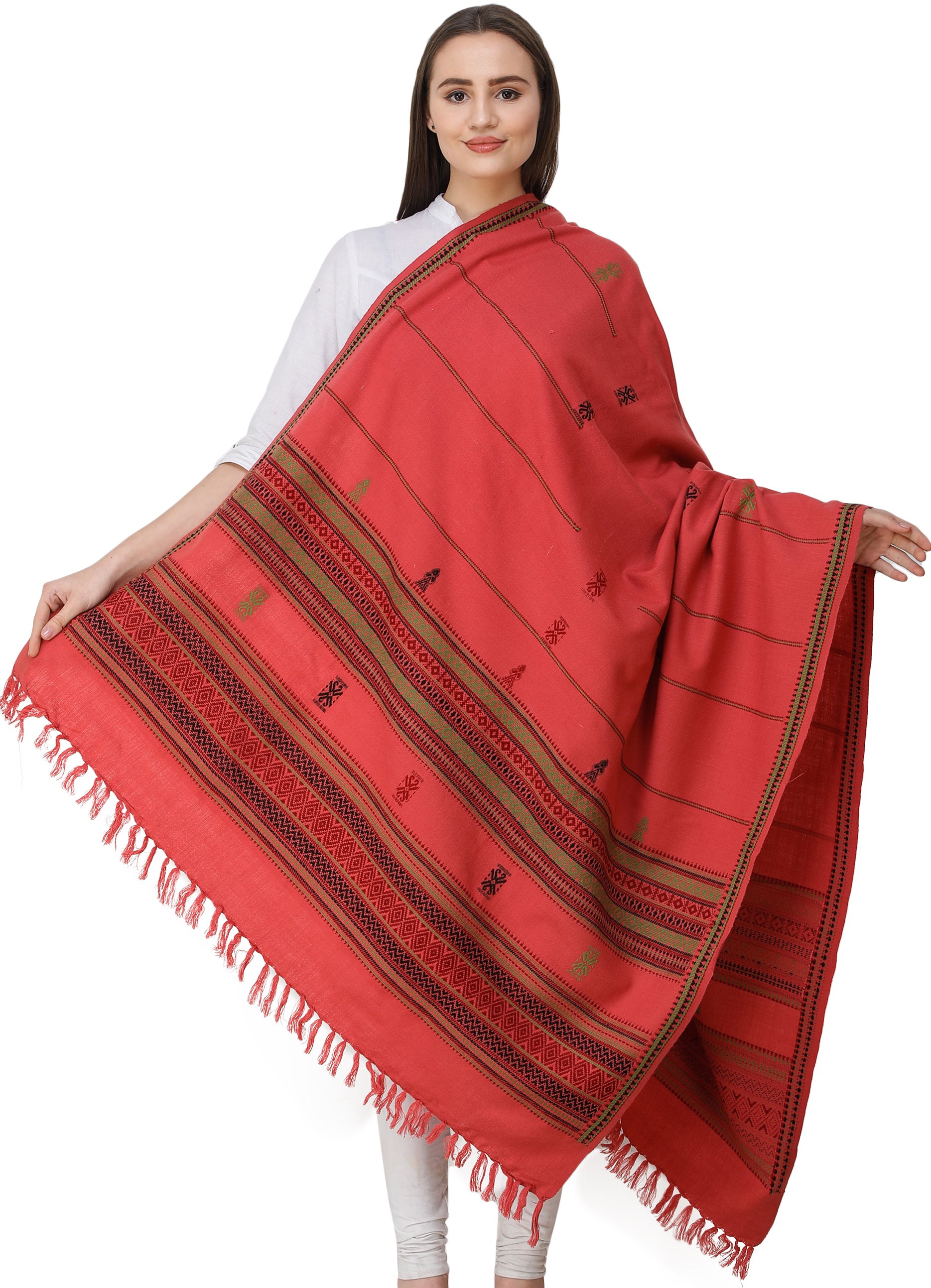 Handloom Shawl from Manipur with Traditional Motifs | Exotic India Art