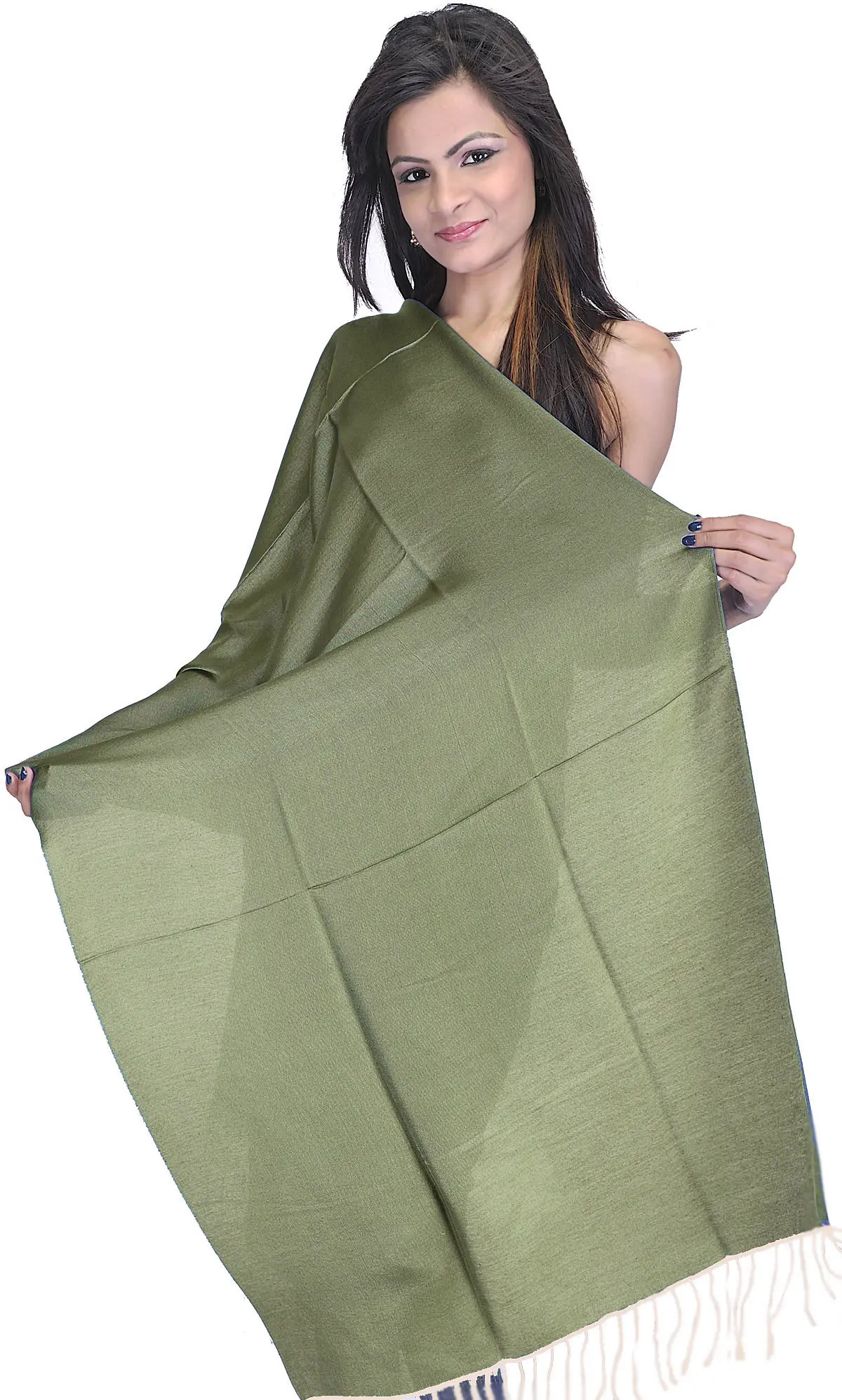 Plain Reversible Water-Pashmina Stole from Nepal