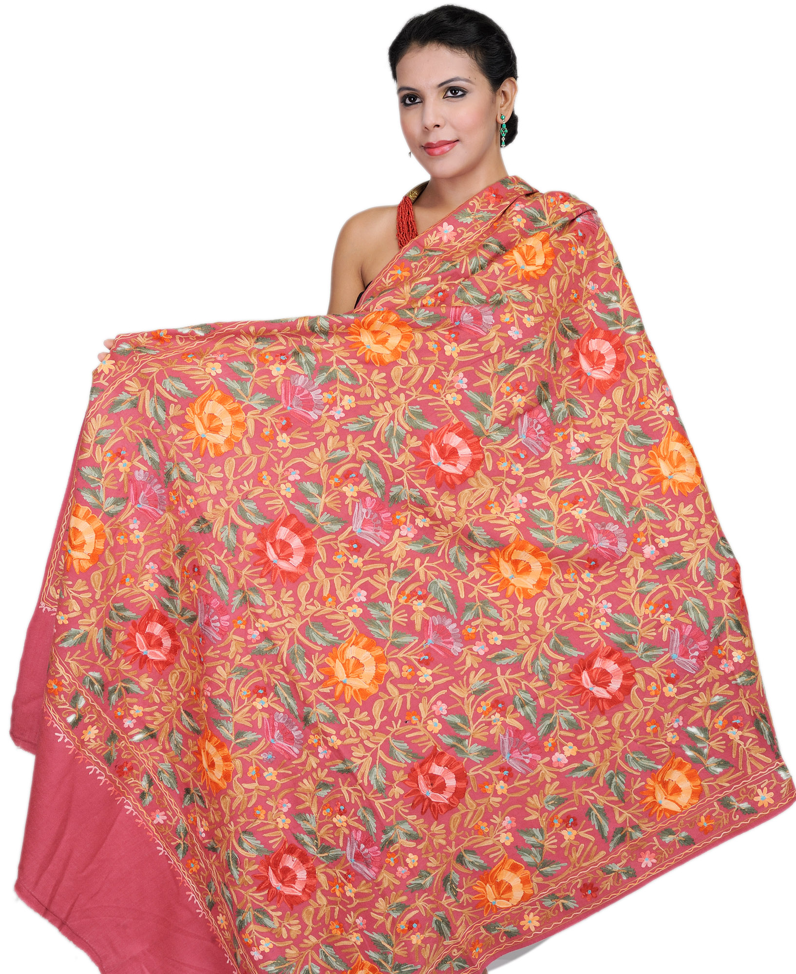 pink kashmiri shawl