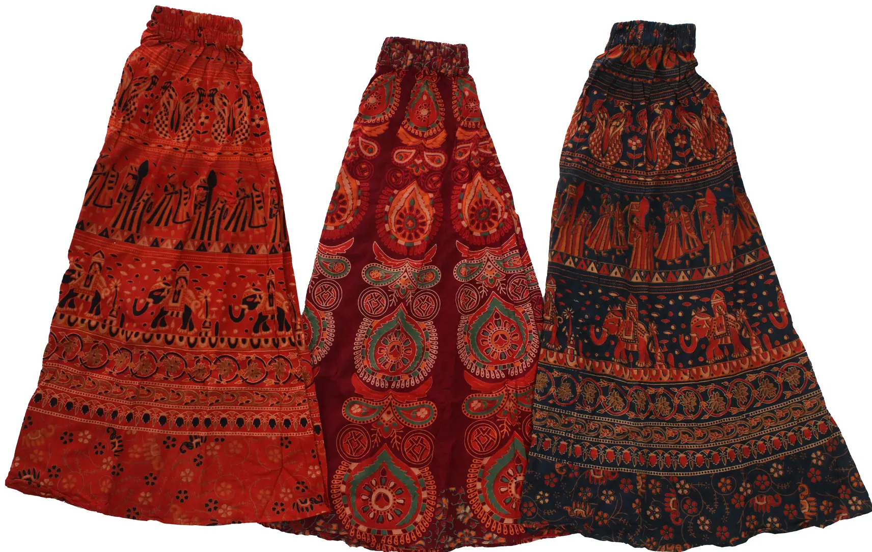 Lot of Three Floral Printed Midi Skirts