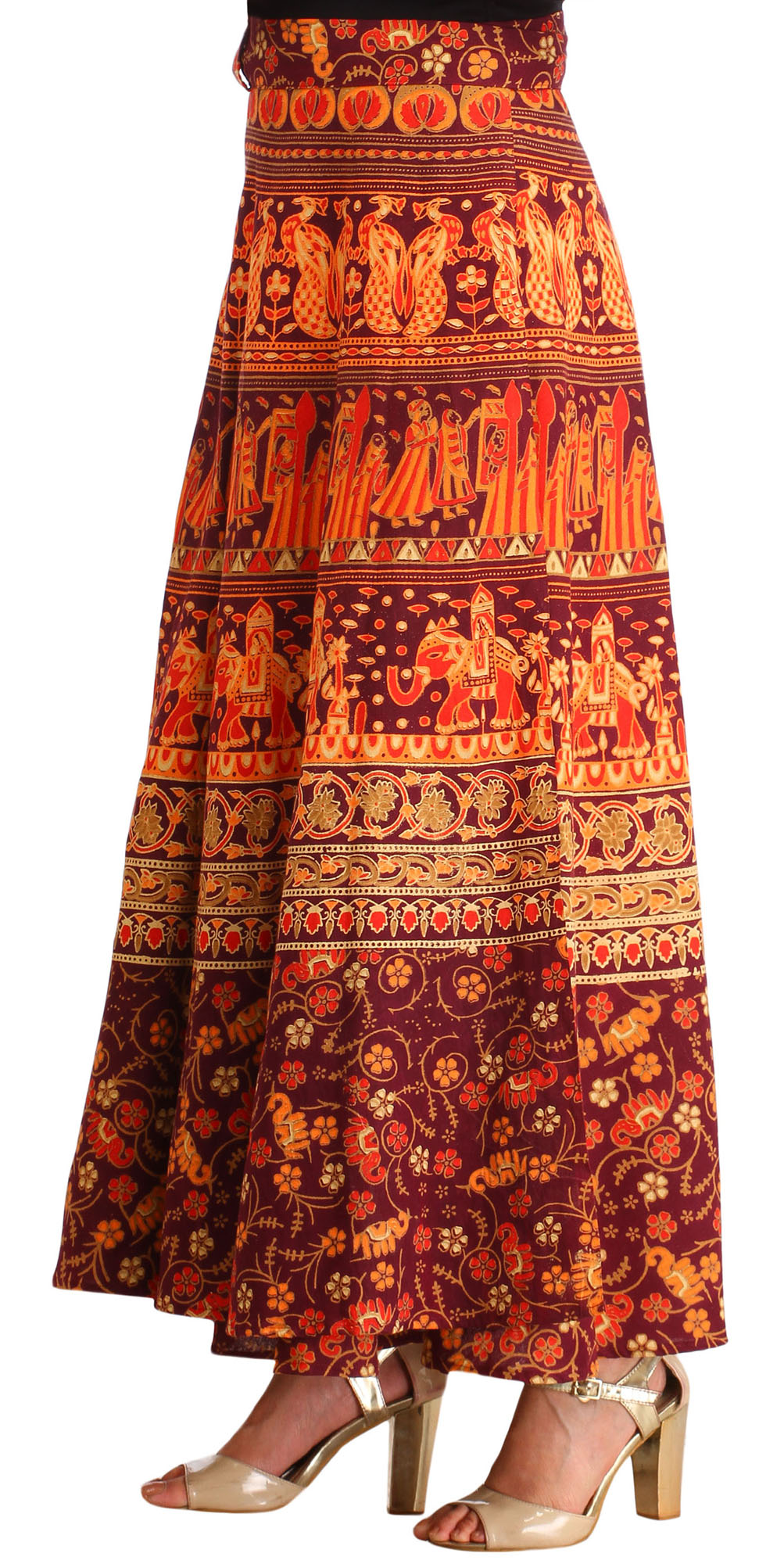 JK Indian Magic Bohemian Gypsy Silk Reversible Wrap-Around Long Skirt –  Ambali Fashion