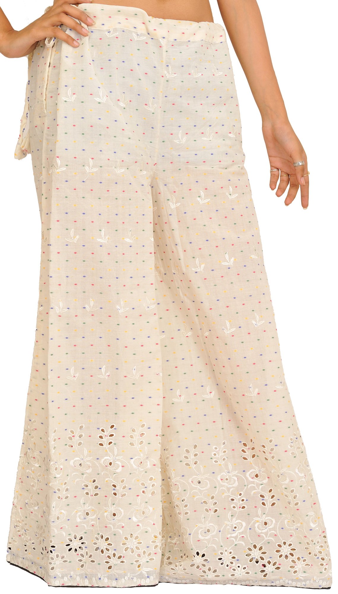 Page 2 of White Beige Cream Palazzo Pants