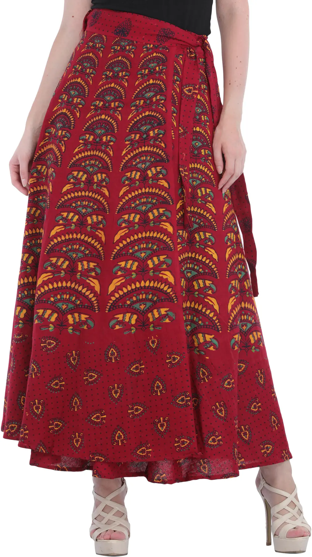 Wrap-Around Printed Long Skirt from Pilkhuwa