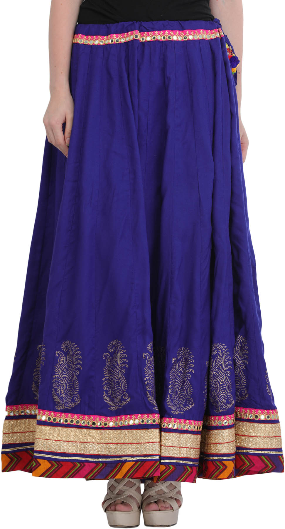 Ghagra Skirt from Jodhpur with Gota Border and Mirrors