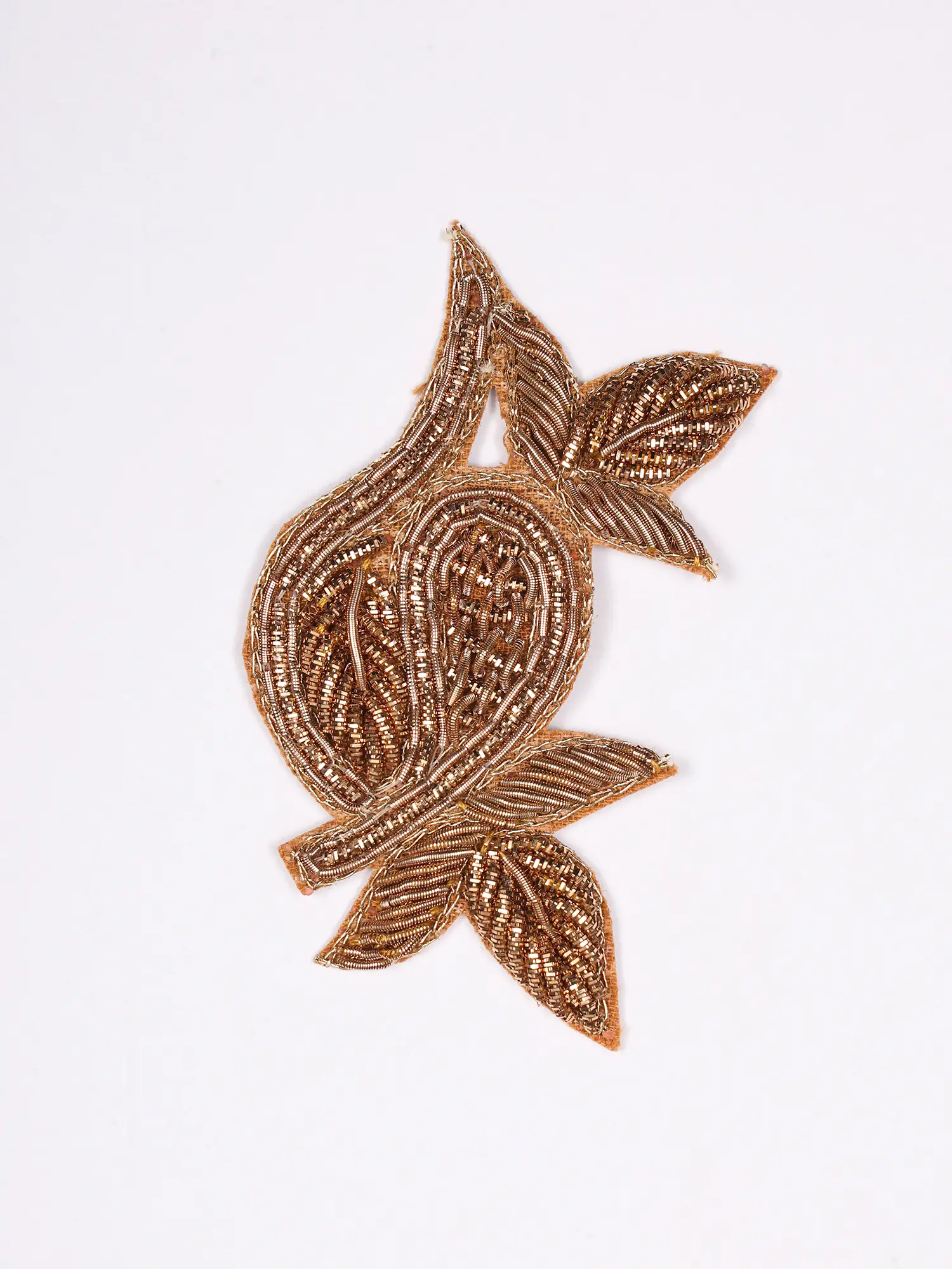Gilded-Beige Small Patch with Zardozi work