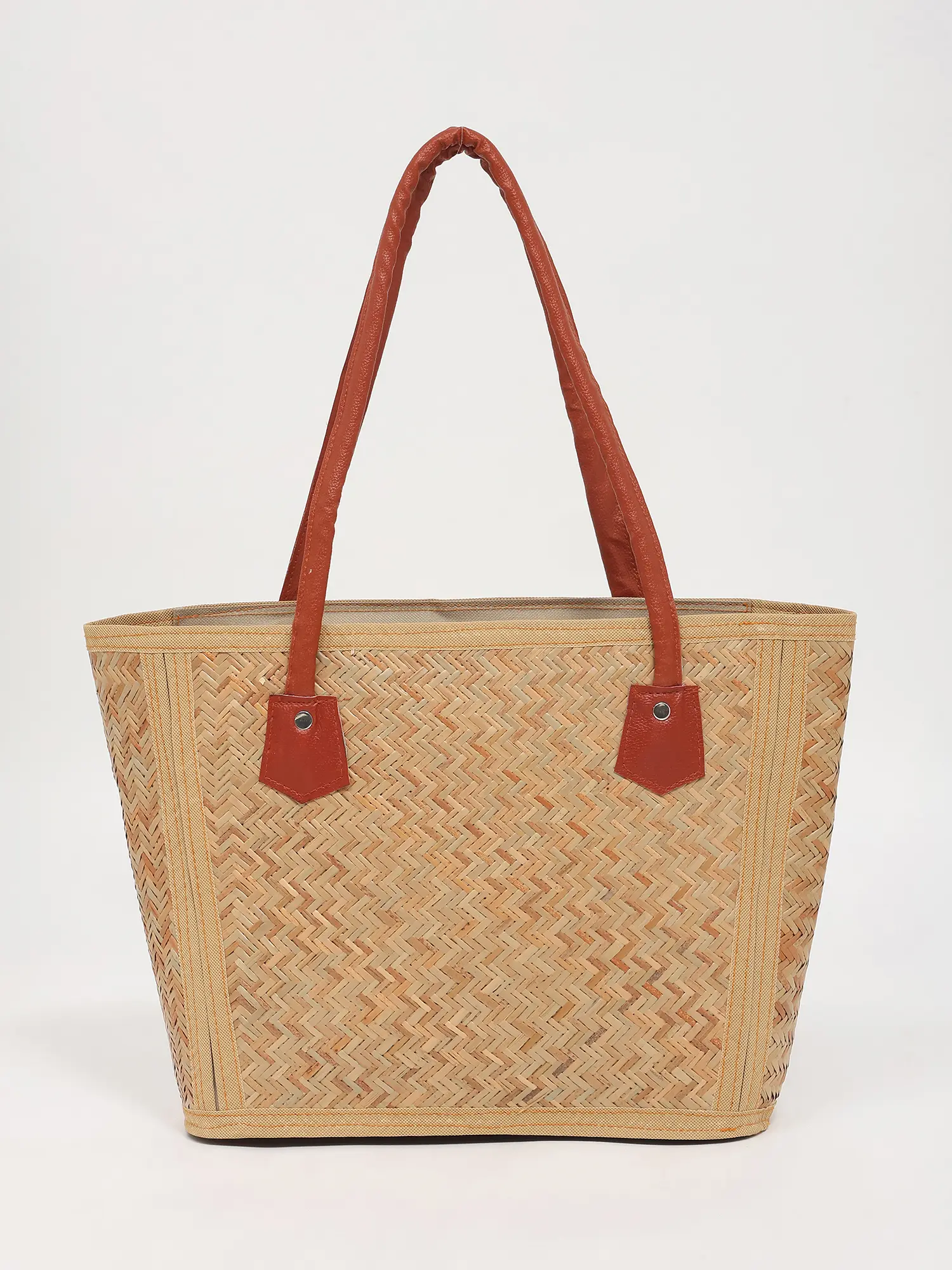 Handmade Bamboo Tote Bag with Zipper Closure