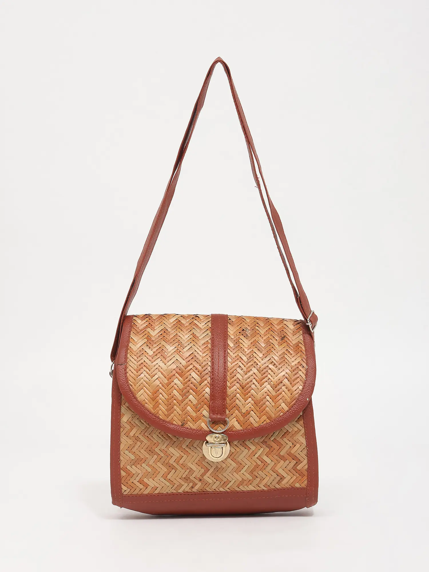Bamboo Handcrafted Sling Bag with Adjustable Strap