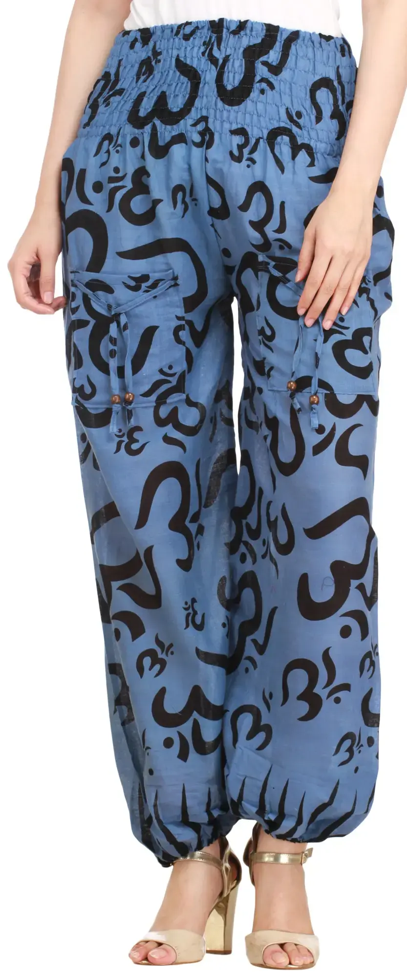 Yoga Casual Trousers with Printed Om