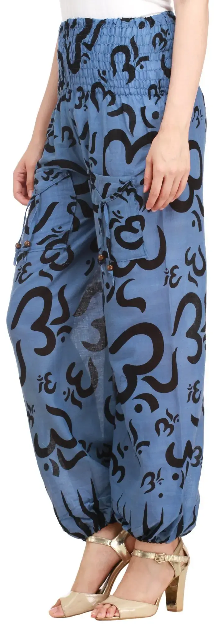 Yoga Casual Trousers with Printed Om, alternate view