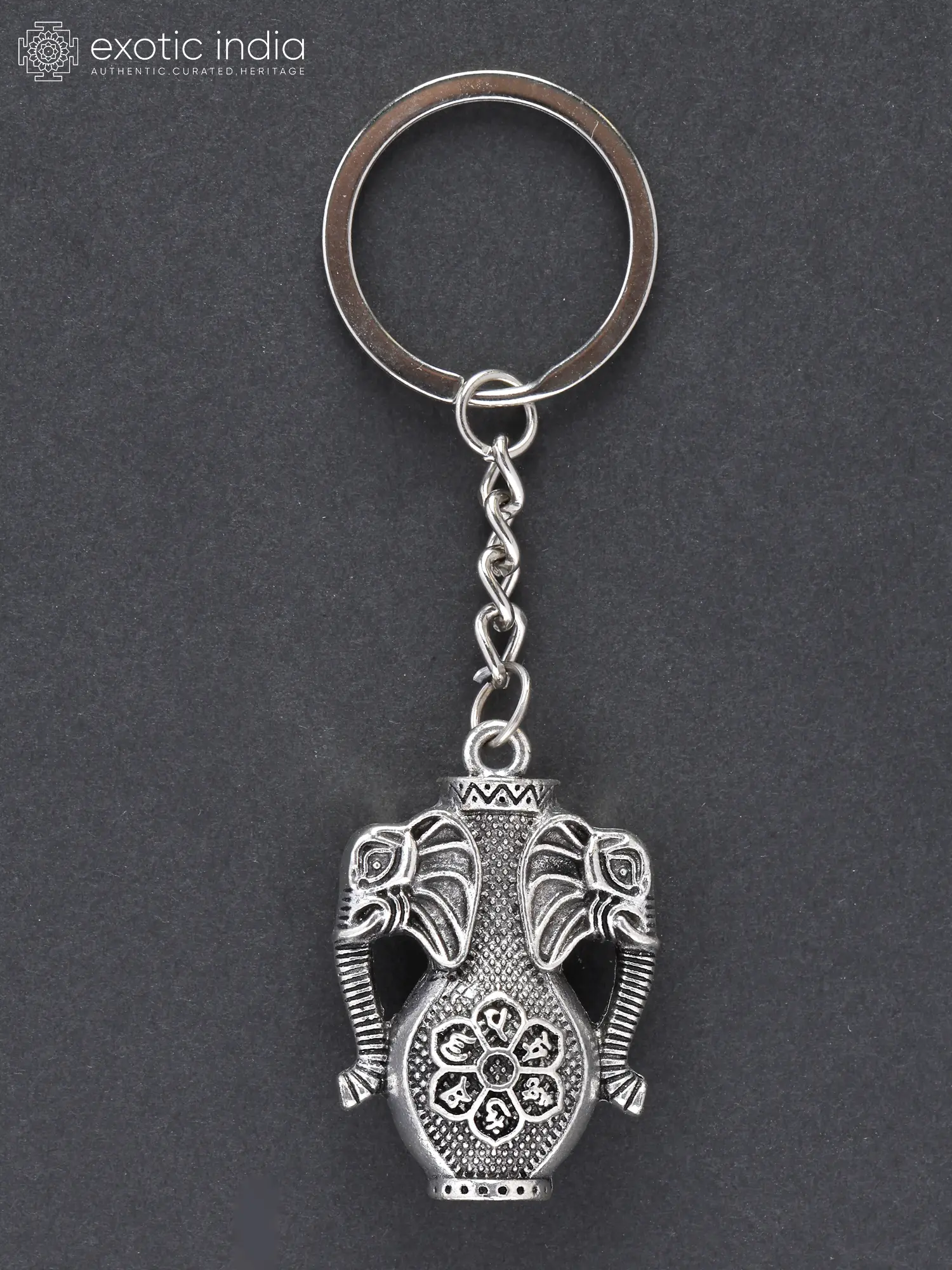 Vase Keychain with Both Side Elephant Head