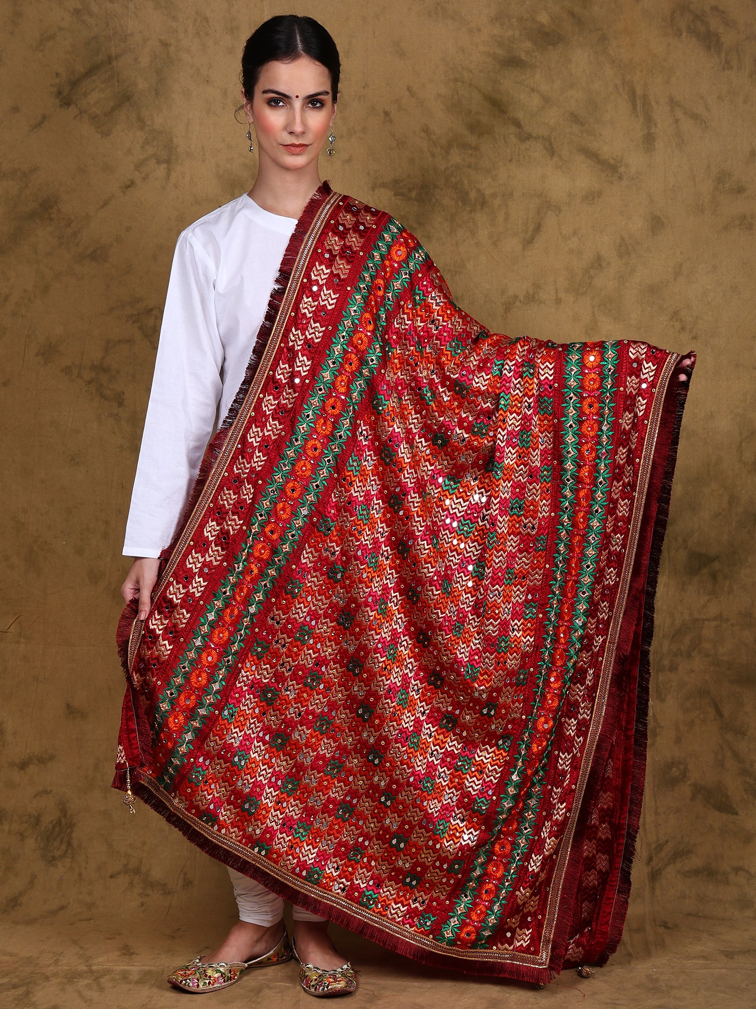 Phulkari Embroidery Punjabi Dupatta Online ATHARVA/Phulkari