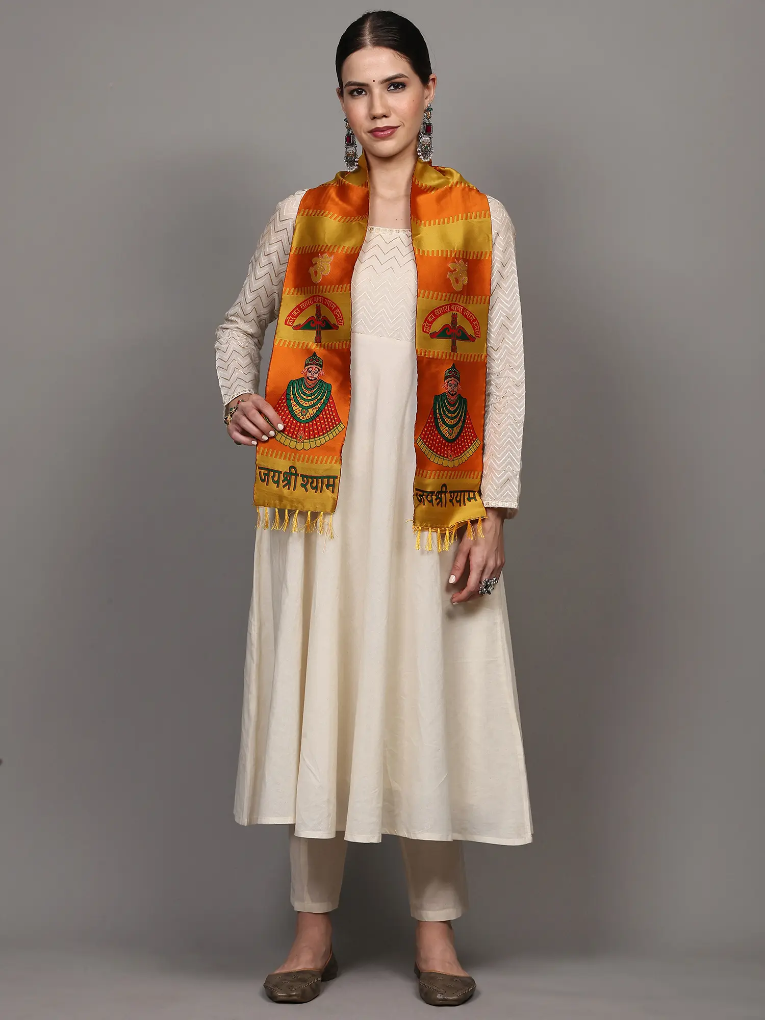 Baba Khatu Shyam Prayer Scarf (Barbarika) with Om