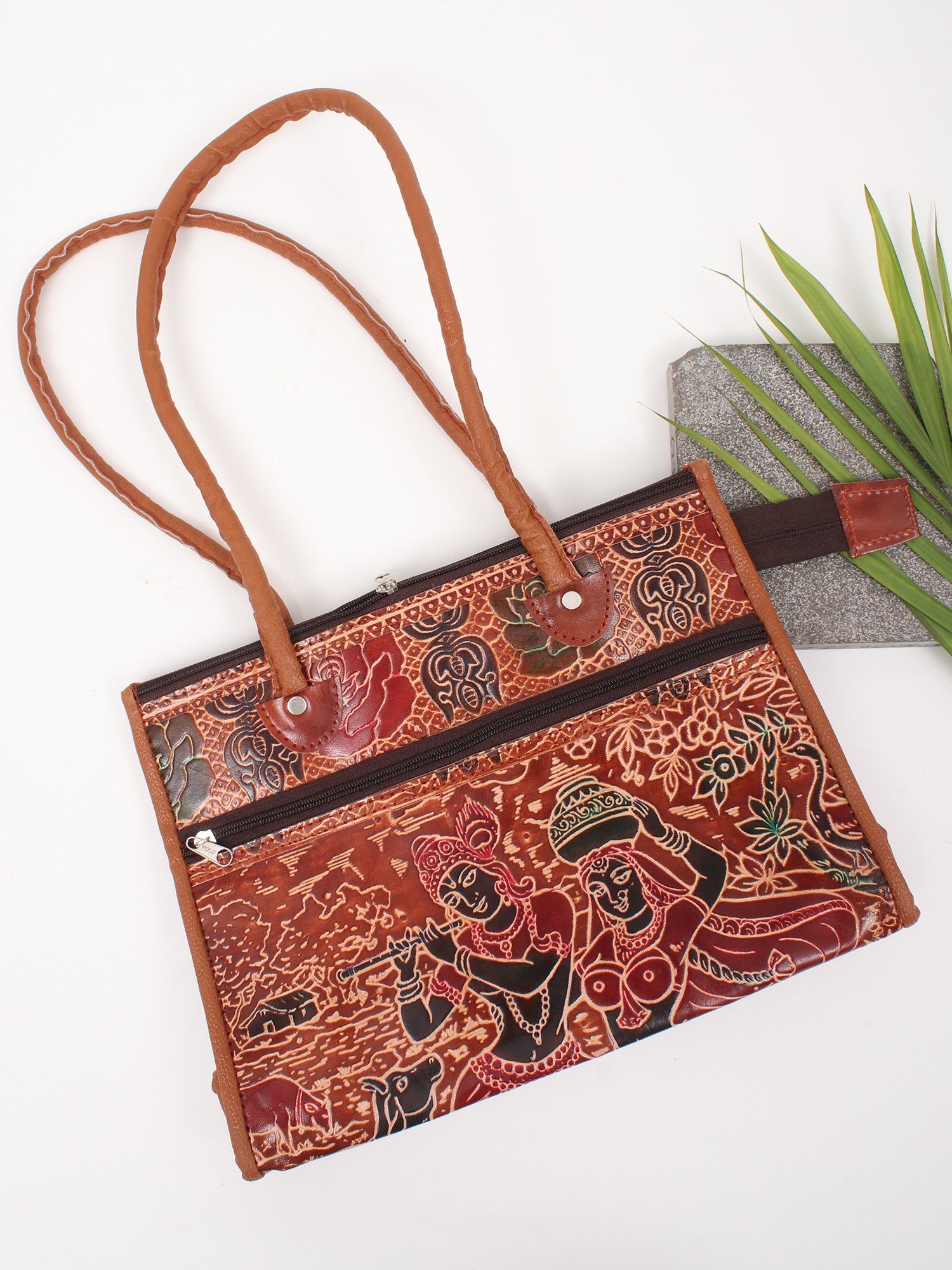 Shantiniketan Art Pure Leather Sling Bag – Saara Arts