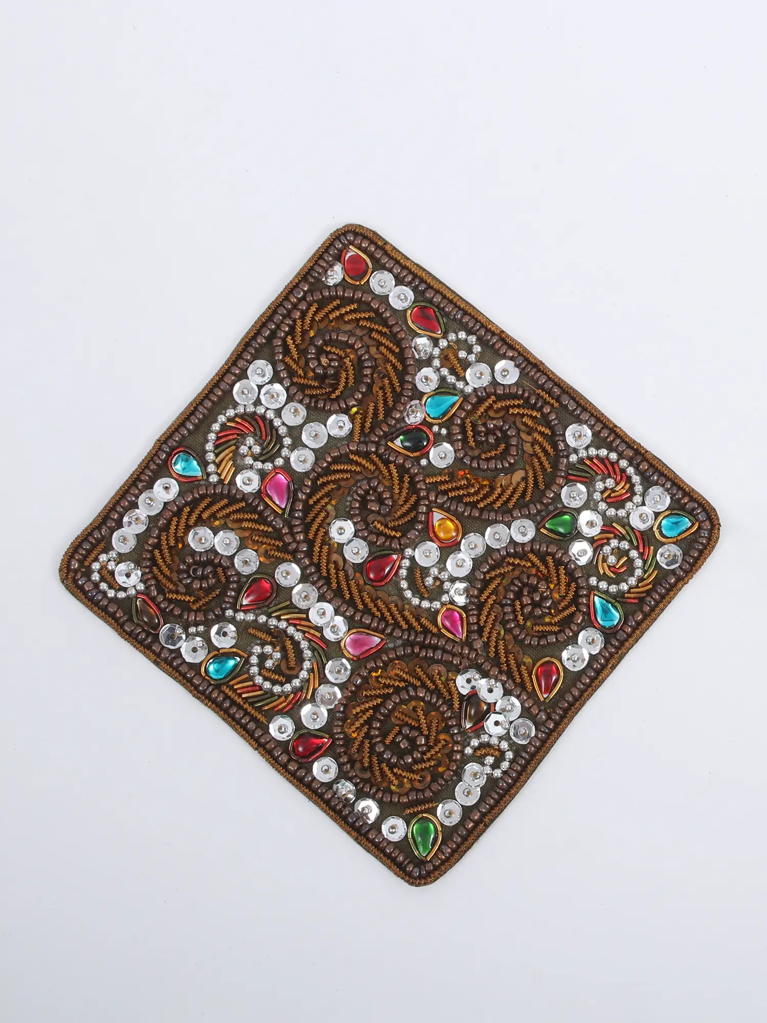Square Patches with Sequins, Stone and Bead Embroidery, alternate view
