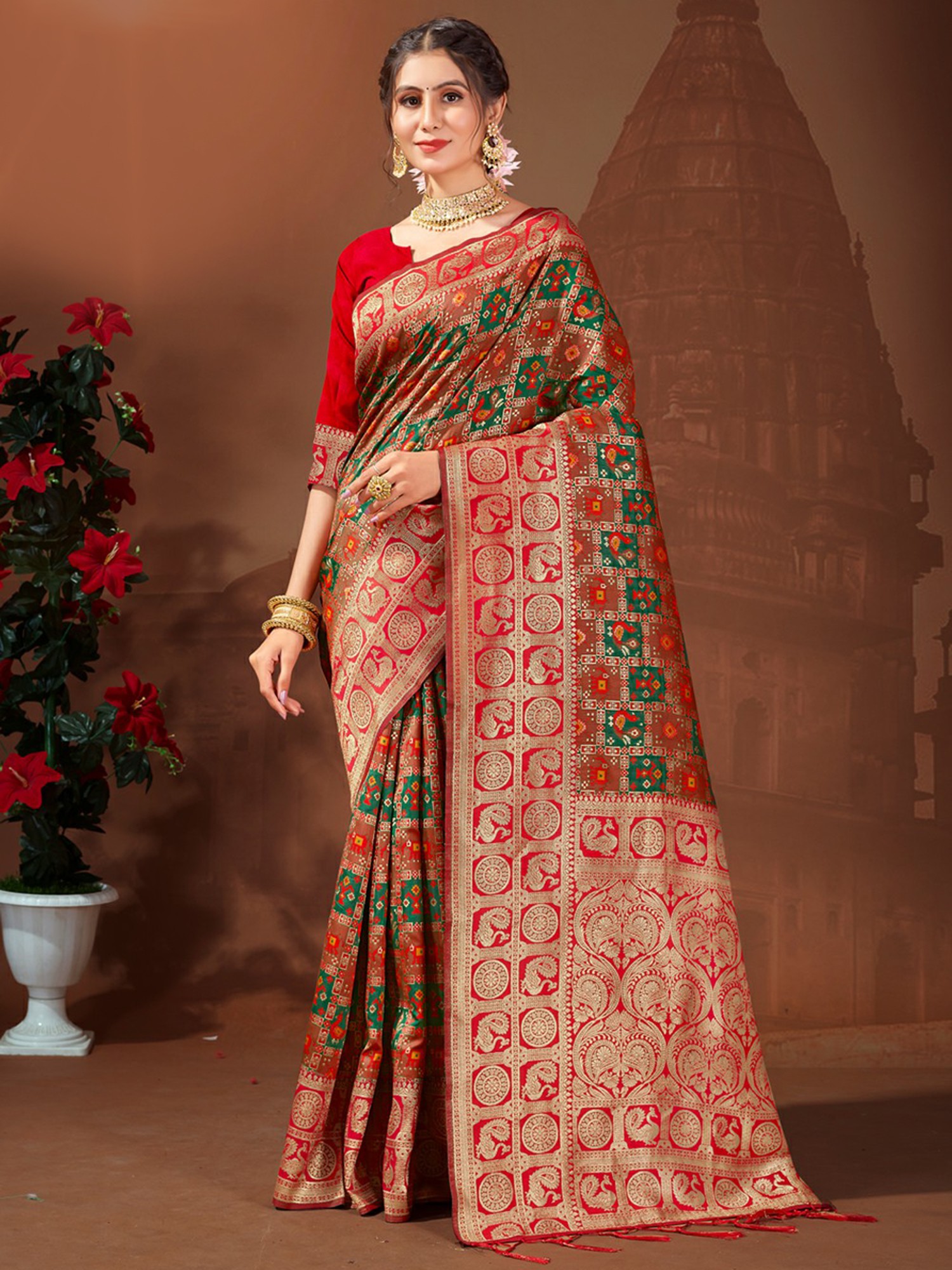 Samskruti Sarees Artificial Silk Saree with Blouse Piece (Spas-81 _Beige):  Amazon : Clothing & Acce… | Designer silk sarees, Bollywood designer sarees,  Fancy sarees