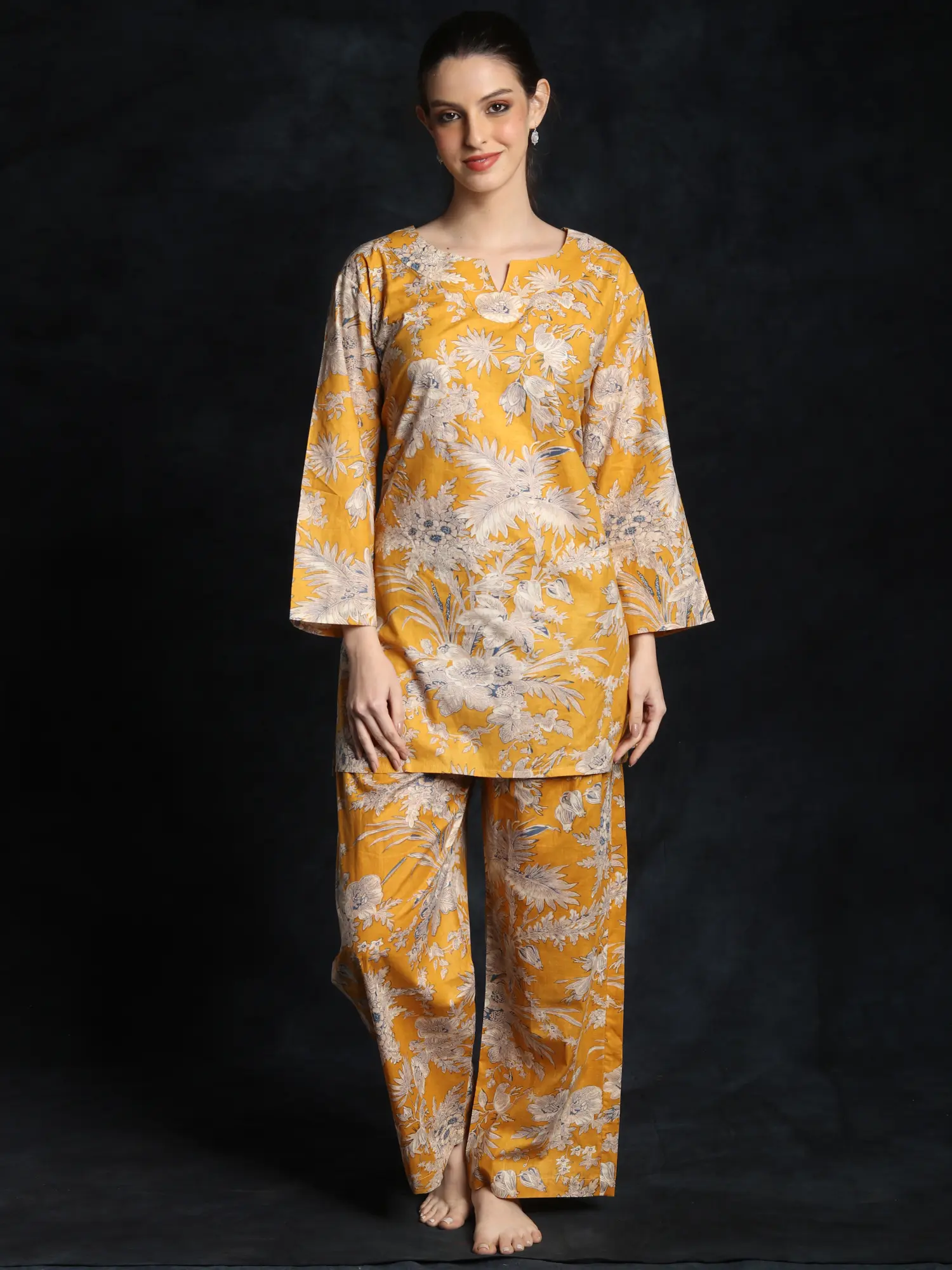 Beach-Ball Round Neck Printed Pure Cotton Co-ord Set