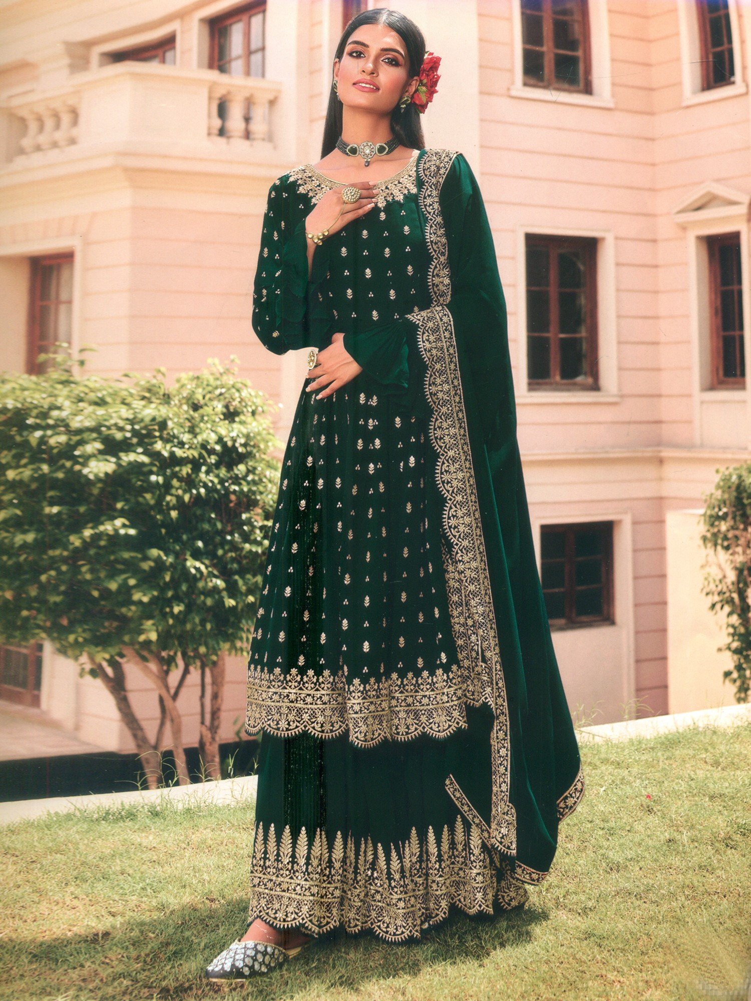 Attractive Party Wear Black Color Georgette Embroidery Sequence Work  Designer Palazzo Salwar Suit - Fashion Mantra