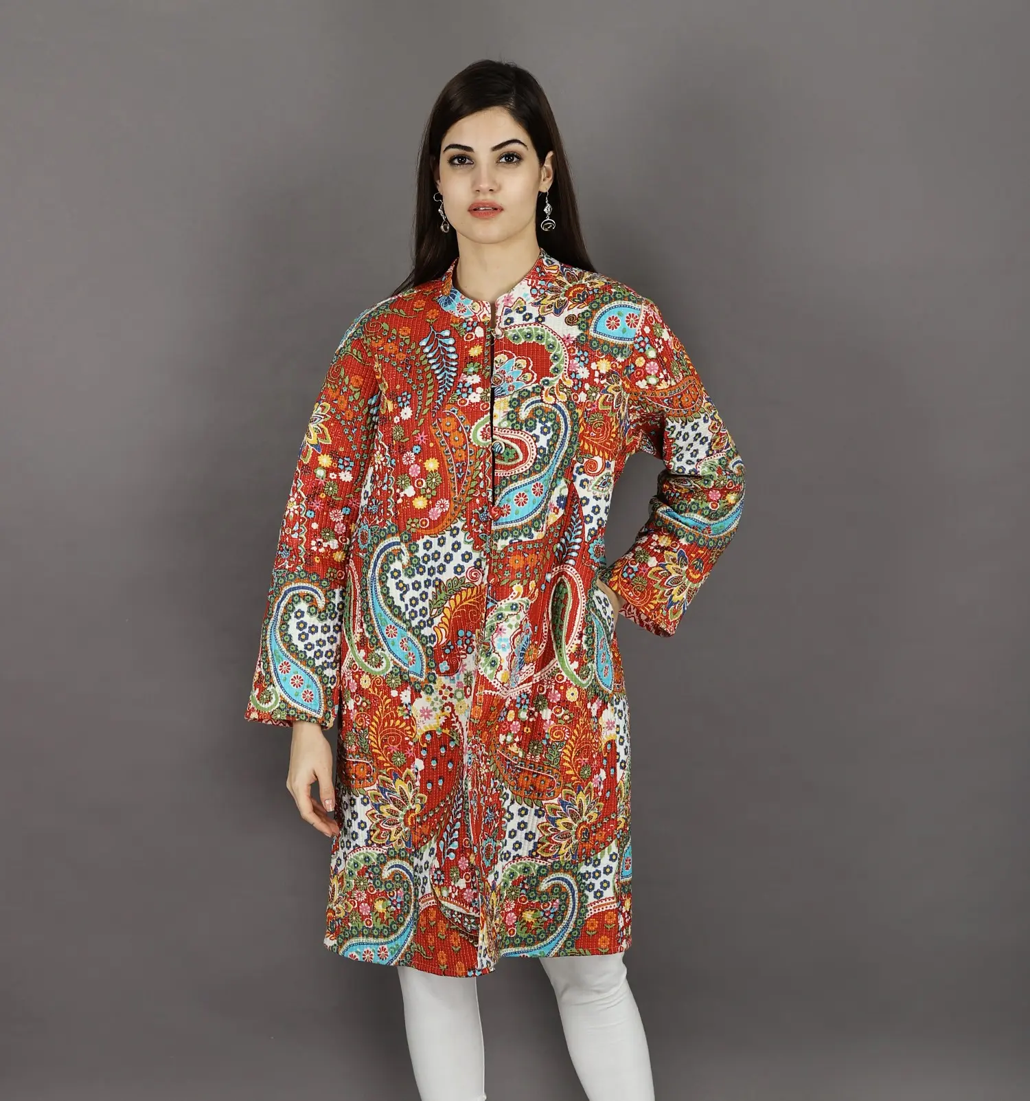 Pure Cotton Block-Printed Reversible Quilted Jacket From Jodhpur