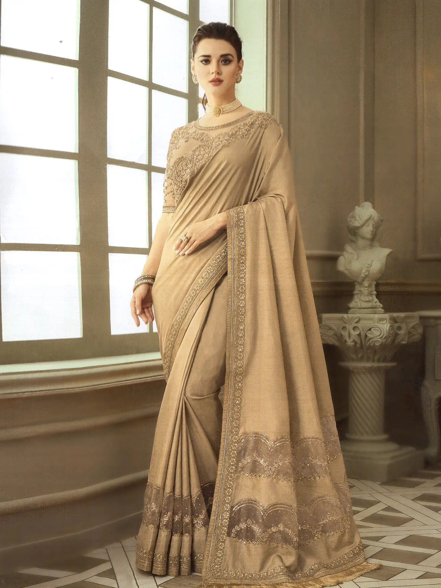 Women's Trending Organza silk Fancy Saree VT1025 - Vtsarees.com