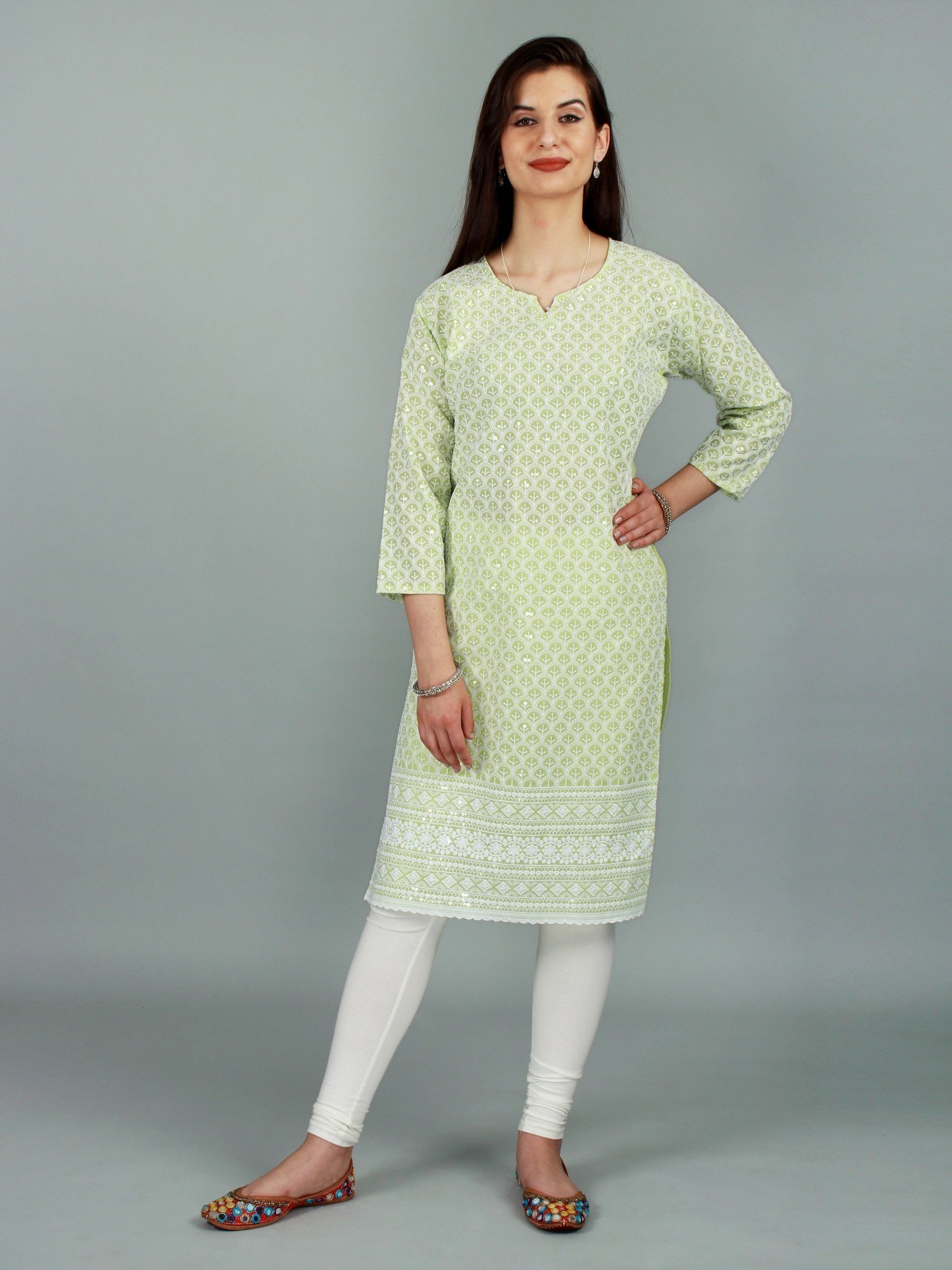 Handcrafted Lucknawi Chikan Cotton Voile Kurti at Rs 895 in Ghaziabad