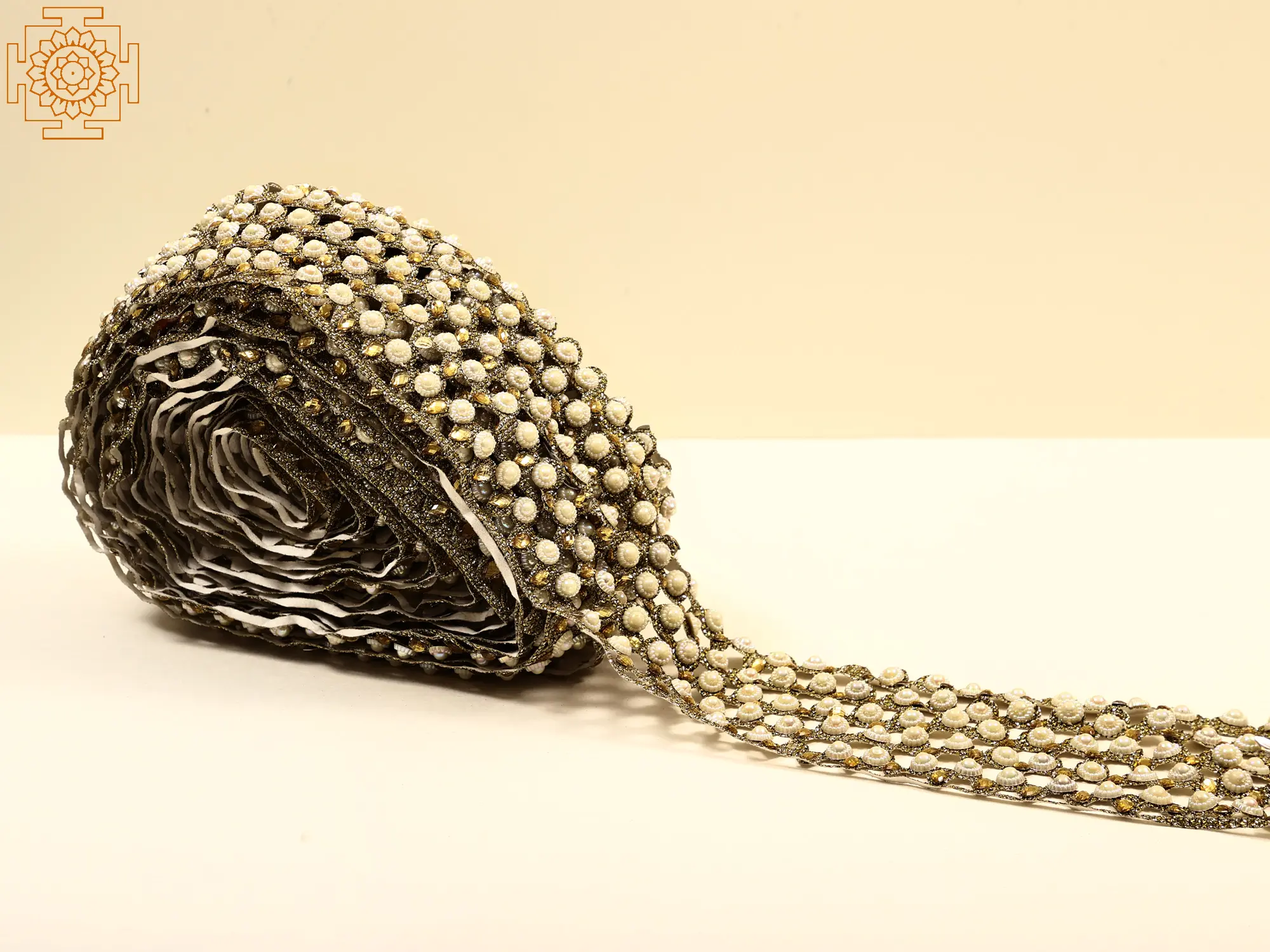 Heavy Nakshi Border with Beads Pearl Embellishment and Cut Work