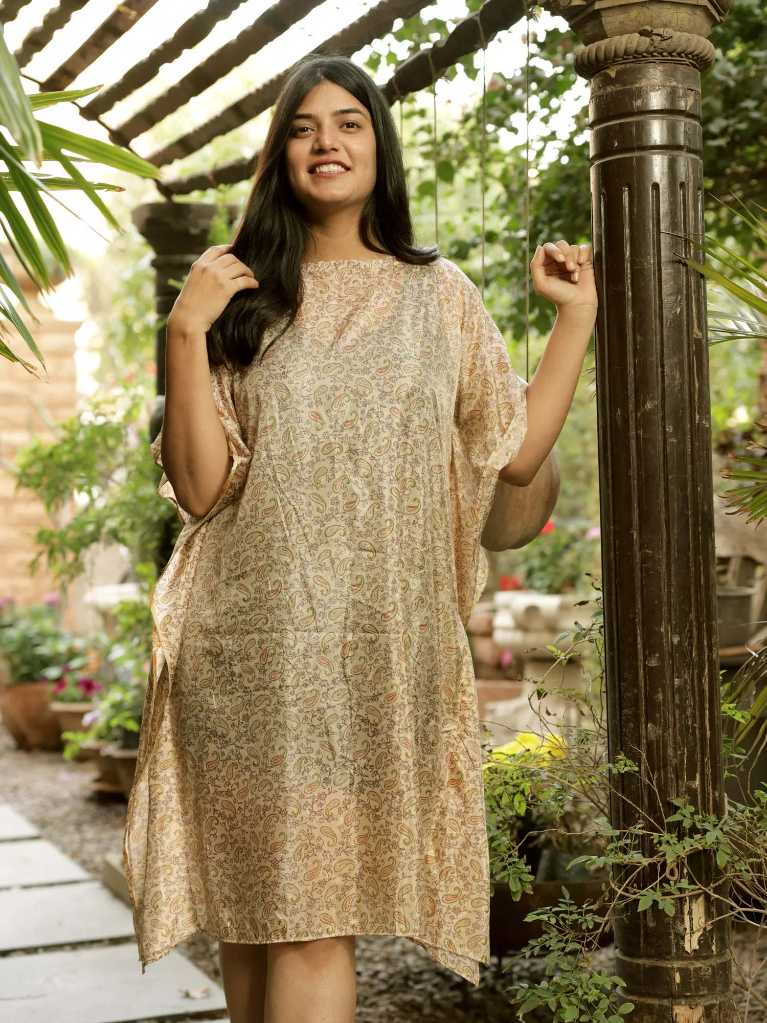 Vintage Pure Silk Short Box Kaftan from Jodhpur