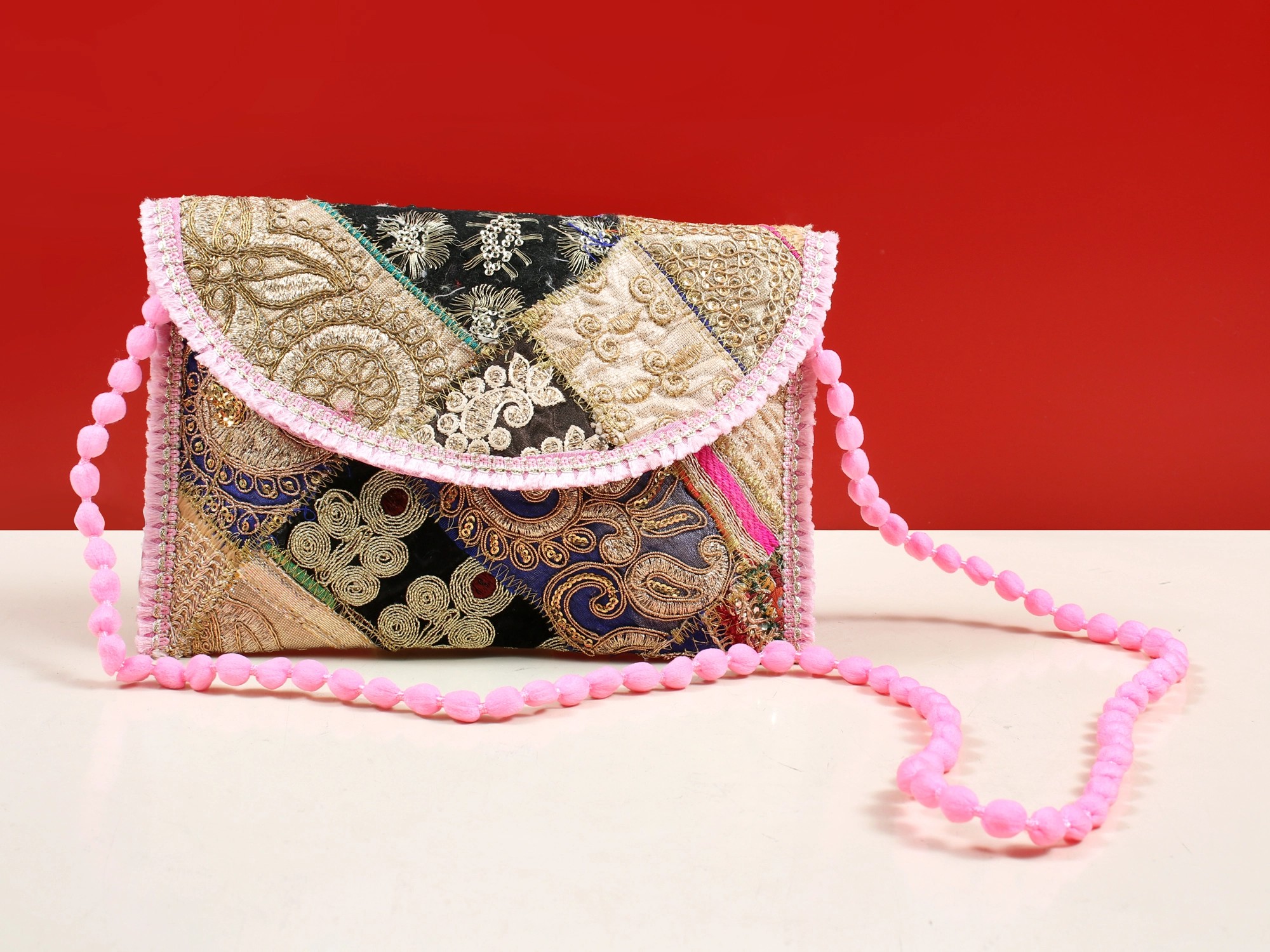 Buy Mirror Work Pom Pom Boho Bag Cotton Handmade Kutch Embroidery Bag  Gujarati Traditional Handbag Women's Shoulder Bag banjara Tote Bag Online  in India - Etsy | Bags, Accessories bags purses, Embroidered bag