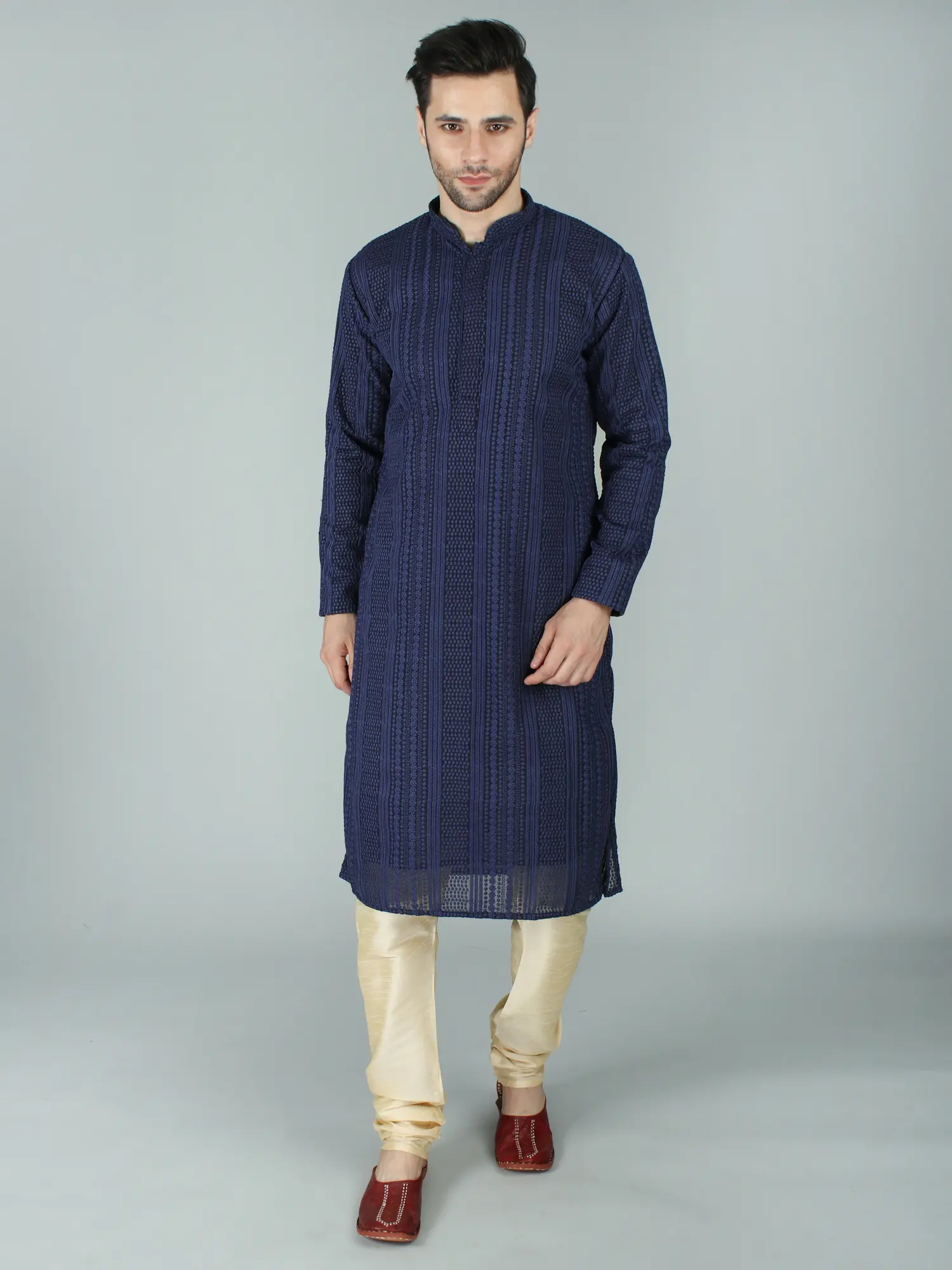 Intricate Chikankari Kurta Pajama Set