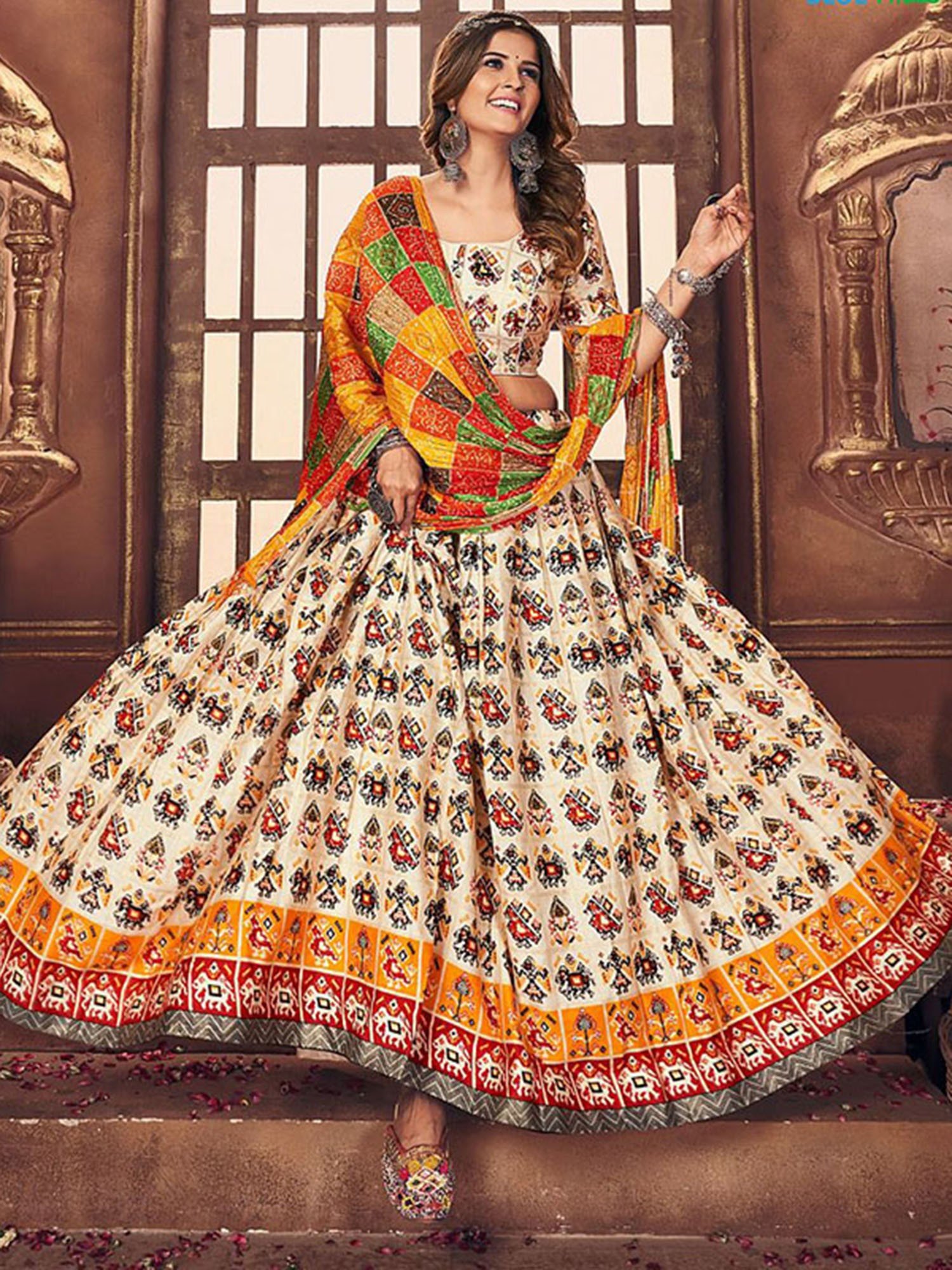 A-Line Stitched Mesmora Gujarati Traditional Kedia And Pants Set at Rs  1899/piece in Surat