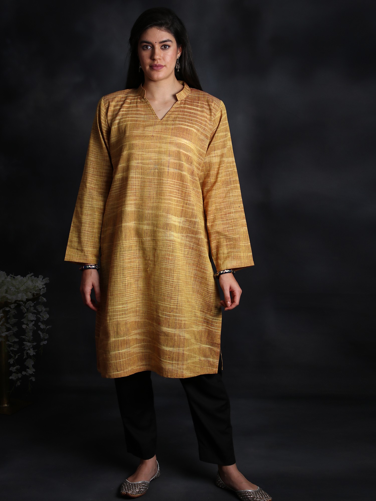 Women's Traditional Embroidered Daily Wear Khadi Cotton Kurti Set With  Dupatta. | eBay