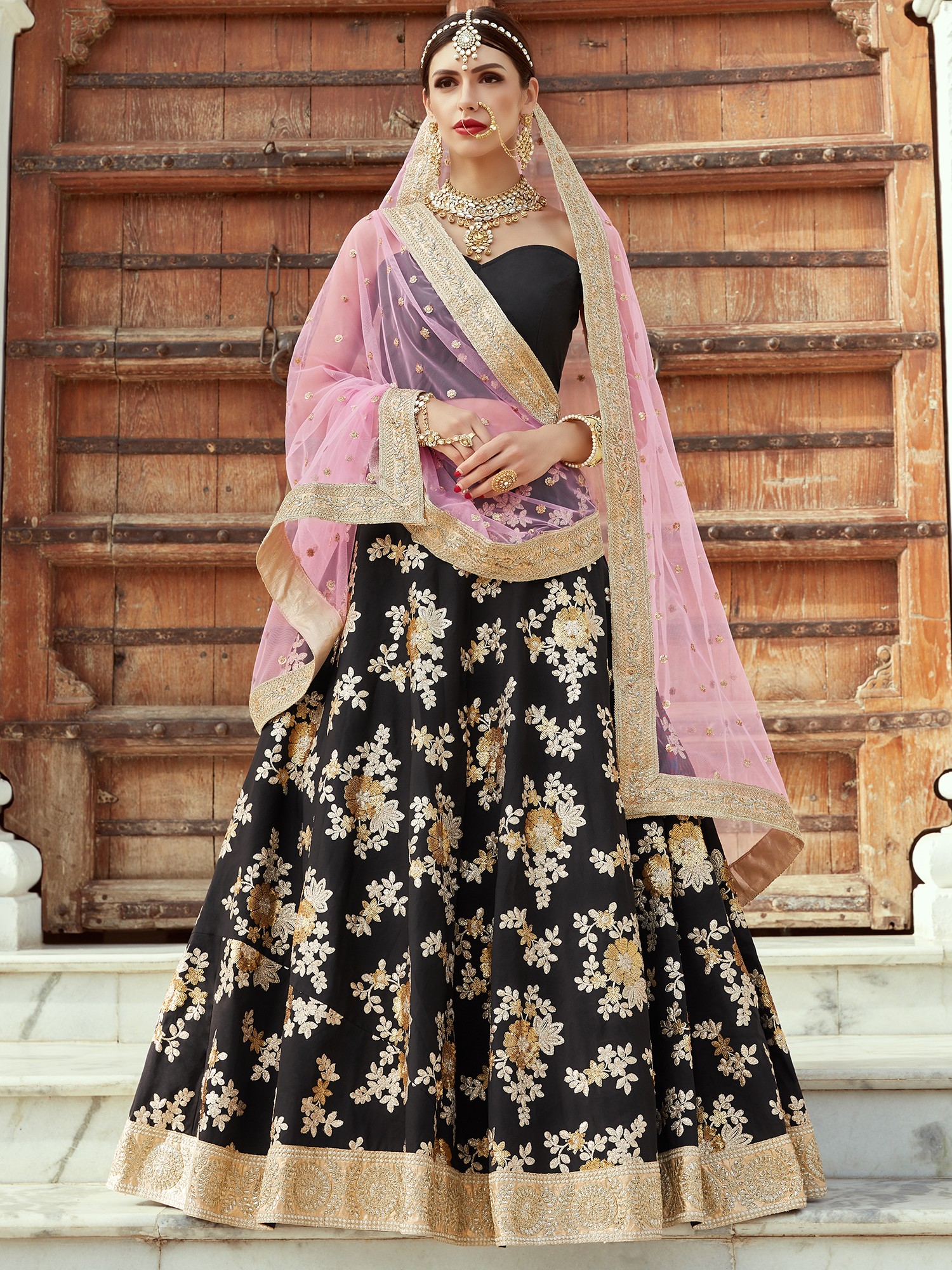 Royal Pakistani Bridal Lehenga Choli in Lavish Black Color – Nameera by  Farooq