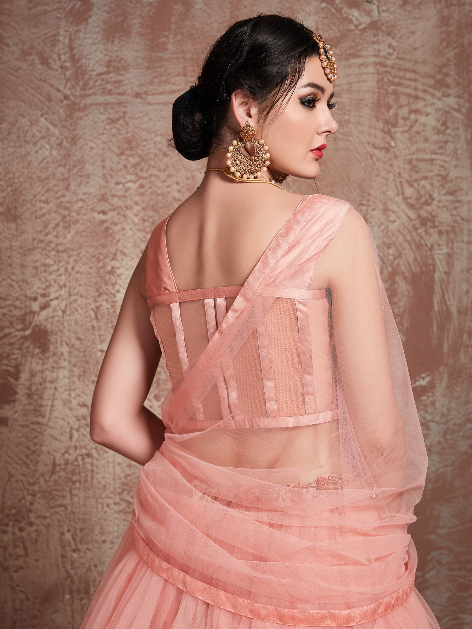 Pink Ruffle Jamewar Lehenga And Blouse  Ruffle blouse designs, Blouse  designs, Lehenga