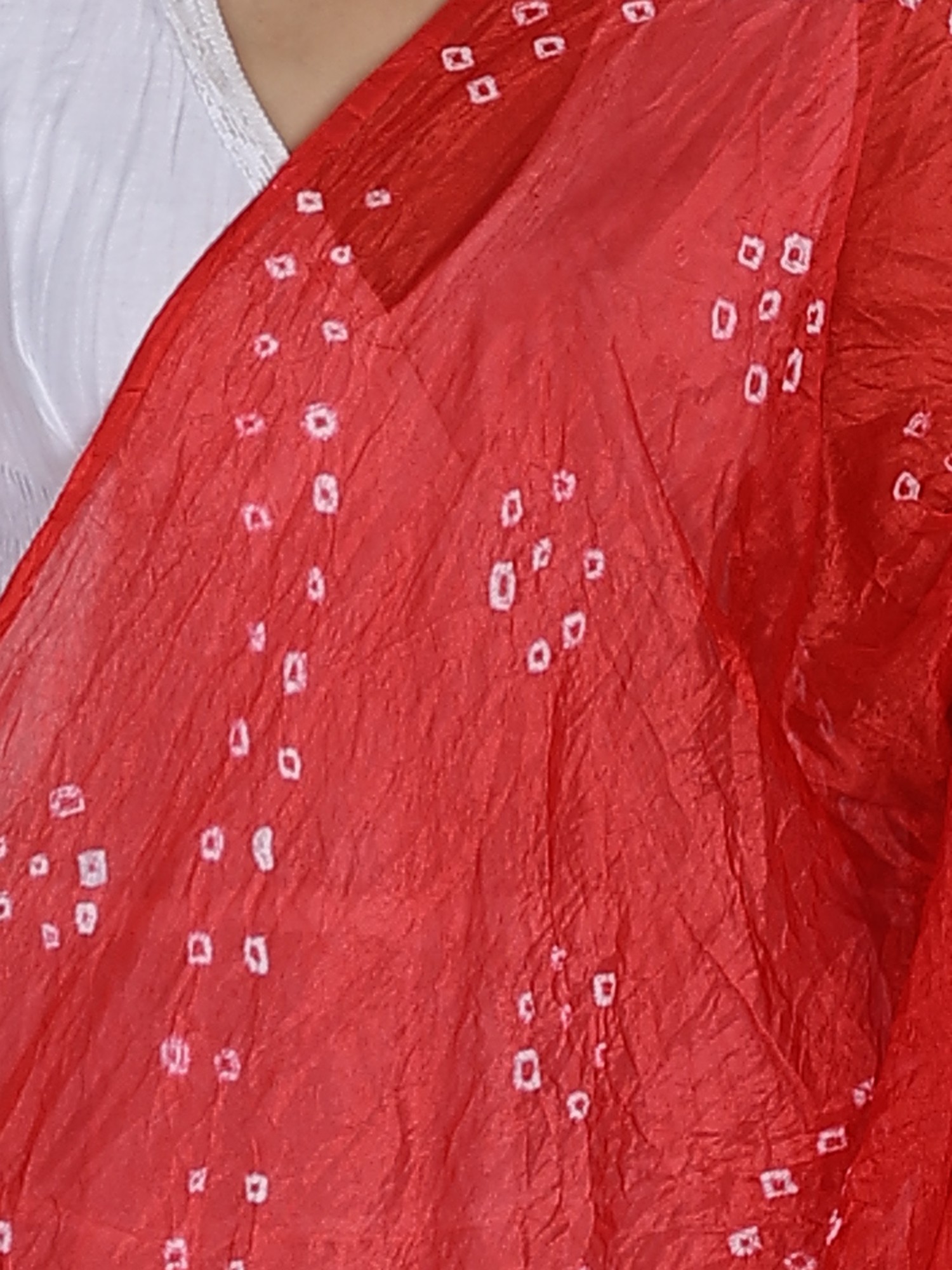 Ek Bundi Bandhani Dupatta from Gujarat with Beads Tassel Exotic India Art