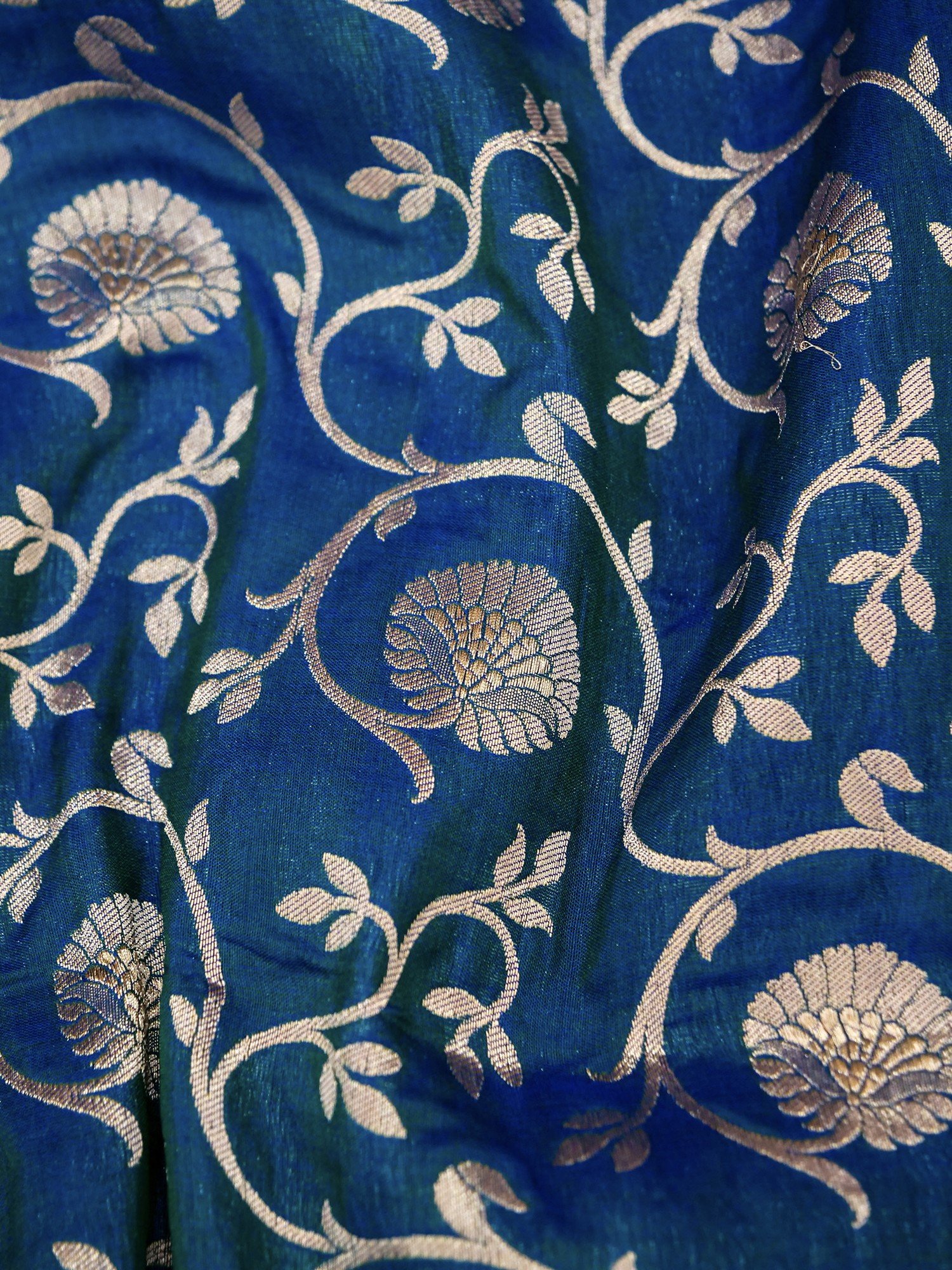 Directoire-Blue Pure Opera Silk Scroll Pattern Banarasi Saree And ...