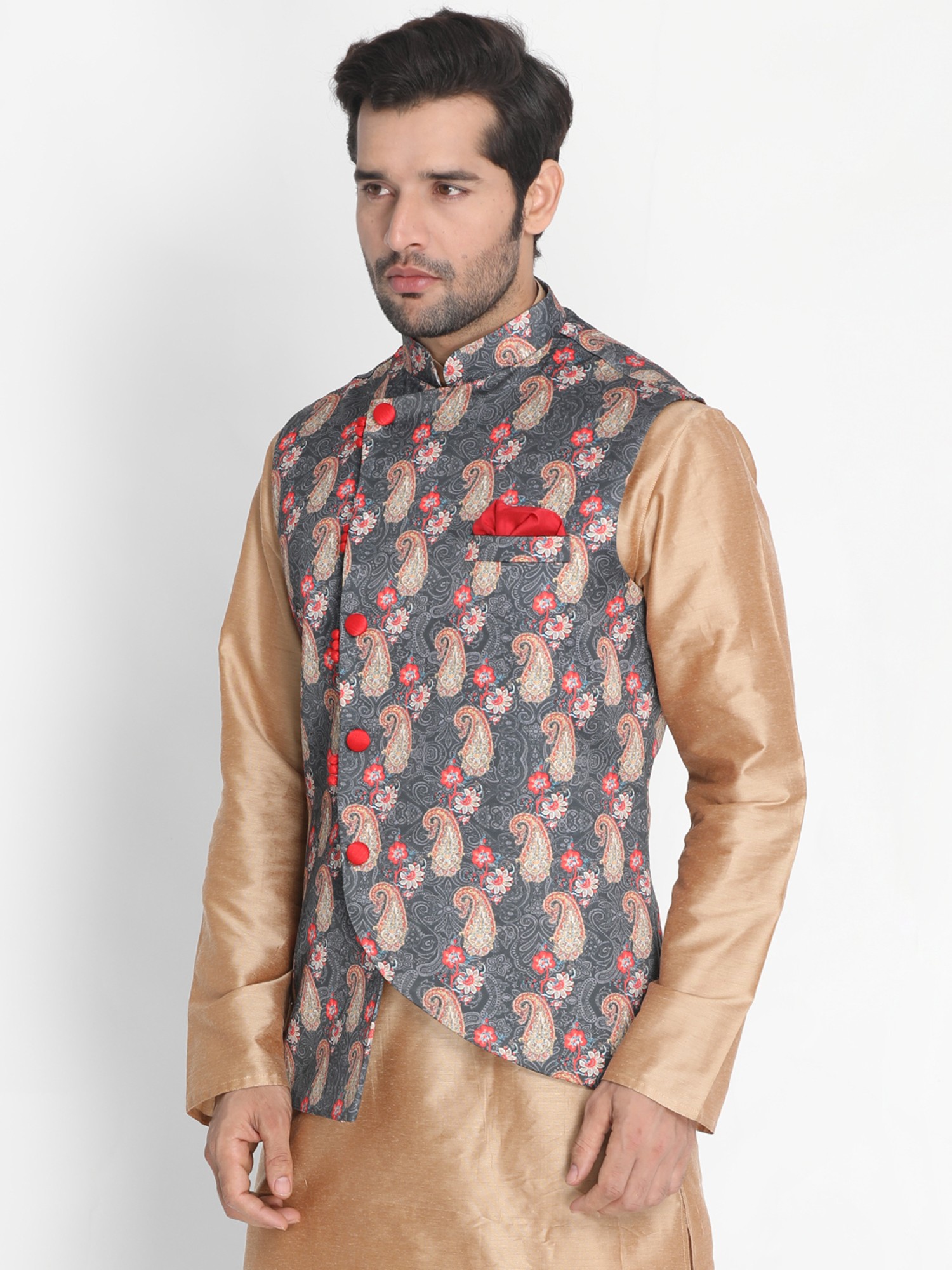 Red Colour Outluk Vol 68 A Festive Wear Wholesale Modi Jacket Kurta Pajama  68001 A - The Ethnic World